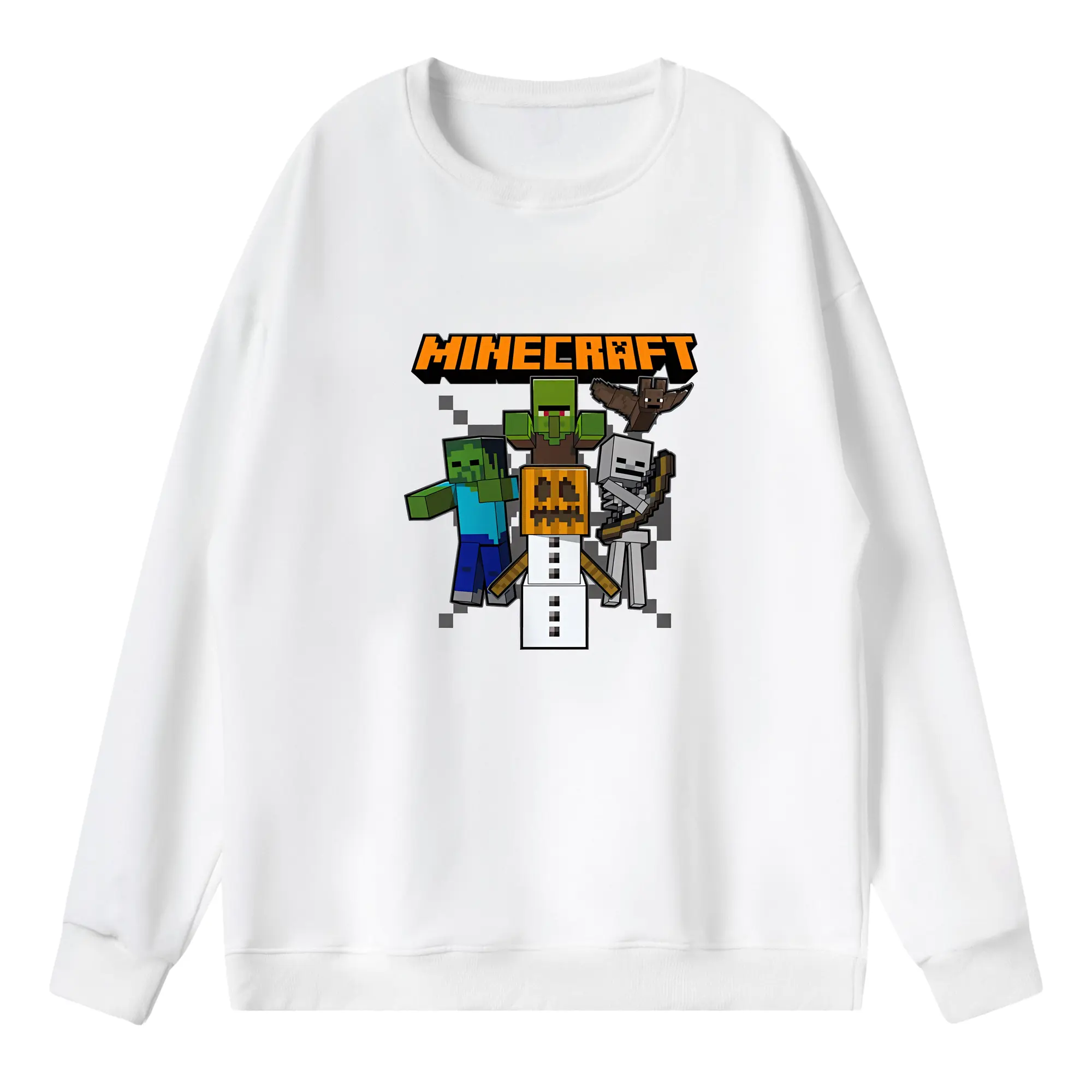 マイクラ グッズ  マイクラ - 薄手 クルーネック スウェット 裏毛260g · ポリエステル 春秋向け カジュアル 男女兼用 · トレーナー デイリー スポーツ 散歩に最適