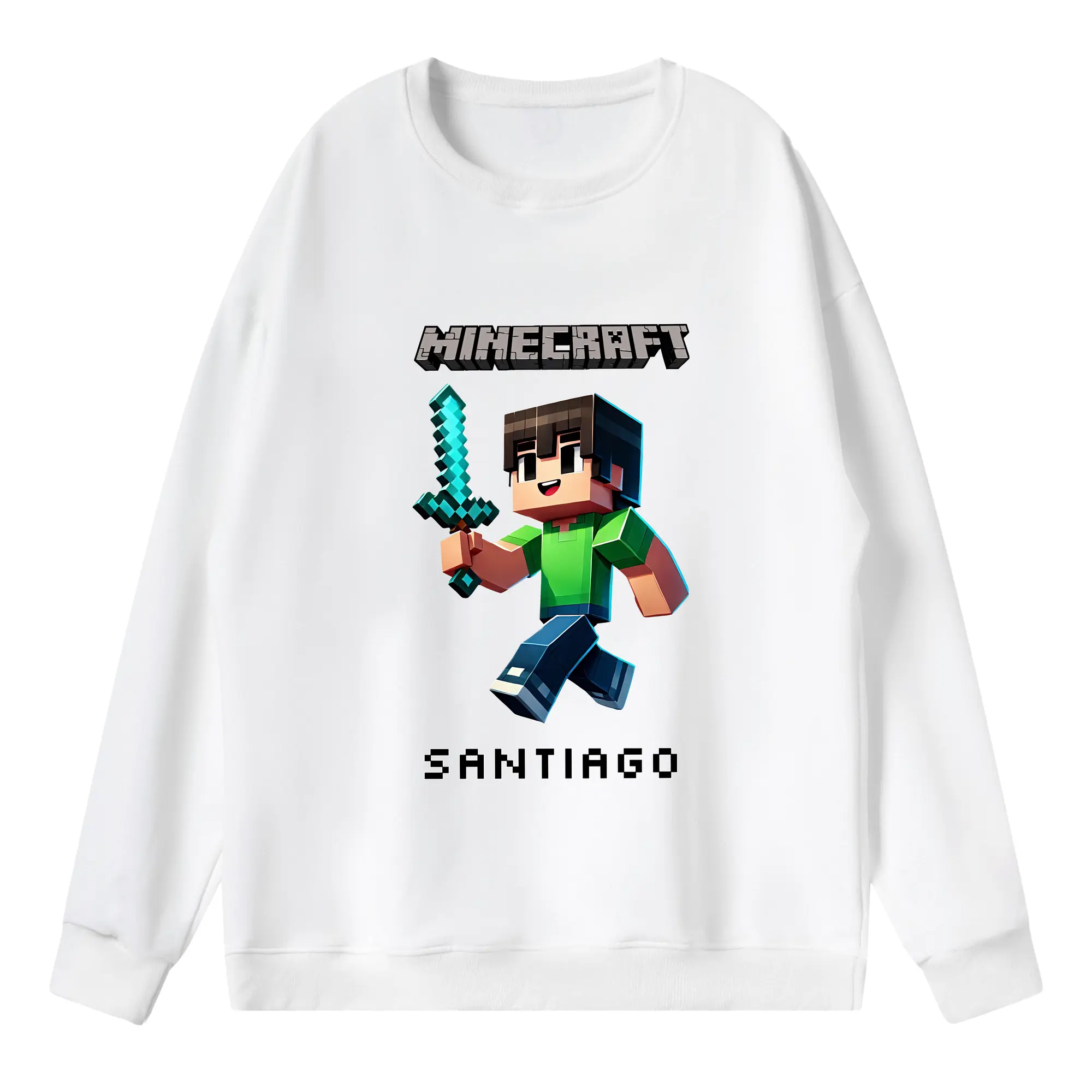 マイクラ グッズ  マイクラ - 薄手 クルーネック スウェット 裏毛260g · ポリエステル 春秋向け カジュアル 男女兼用 · トレーナー デイリー スポーツ 散歩に最適