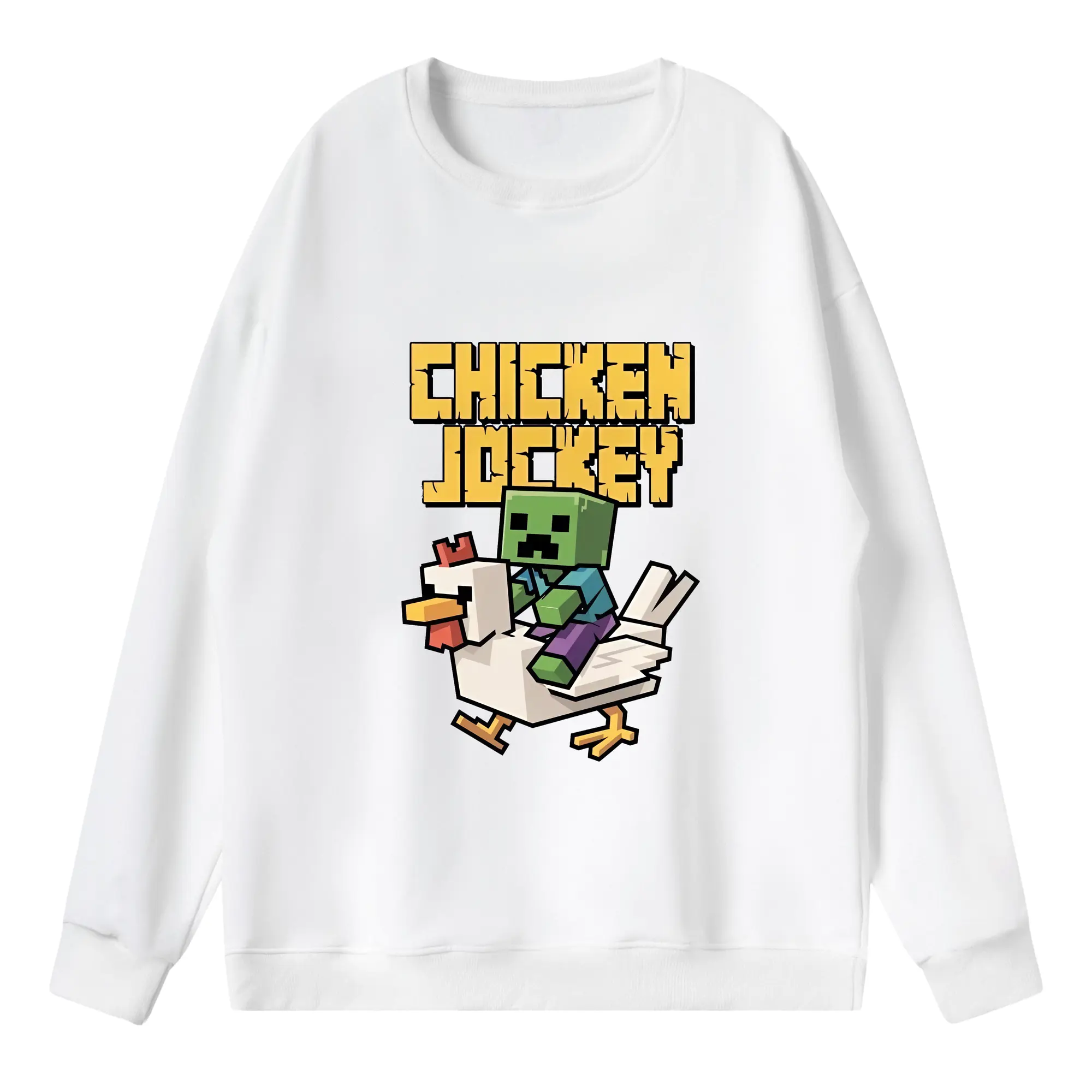 マイクラ グッズ  マイクラ - 薄手 クルーネック スウェット 裏毛260g · ポリエステル 春秋向け カジュアル 男女兼用 · トレーナー デイリー スポーツ 散歩に最適