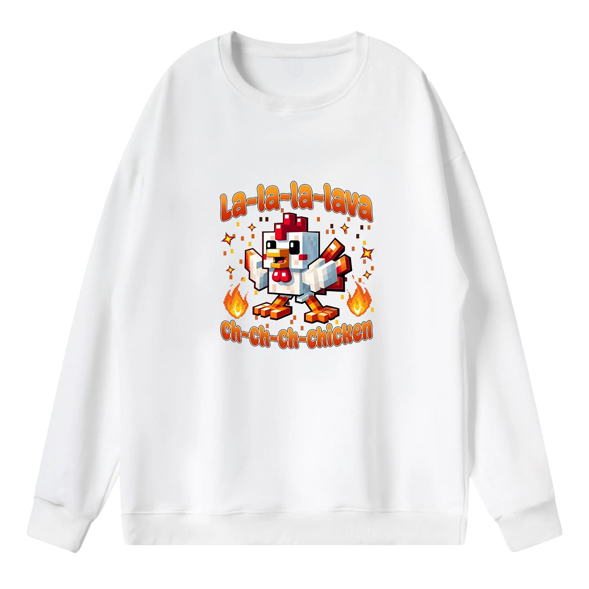 マイクラ グッズ  マイクラ - 薄手 クルーネック スウェット 裏毛260g · ポリエステル 春秋向け カジュアル 男女兼用 · トレーナー デイリー スポーツ 散歩に最適