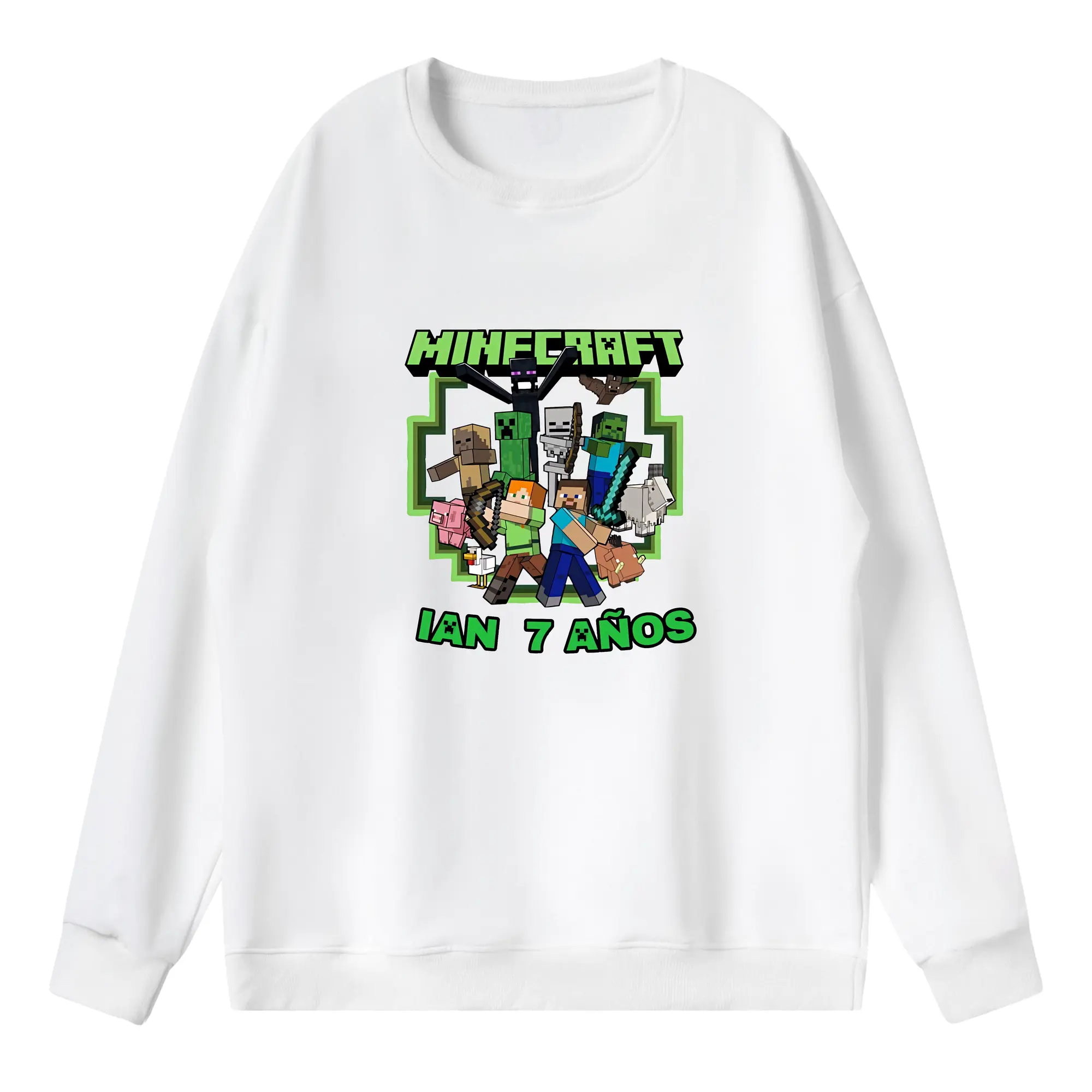 マイクラ グッズ  マイクラ - 薄手 クルーネック スウェット 裏毛260g · ポリエステル 春秋向け カジュアル 男女兼用 · トレーナー デイリー スポーツ 散歩に最適