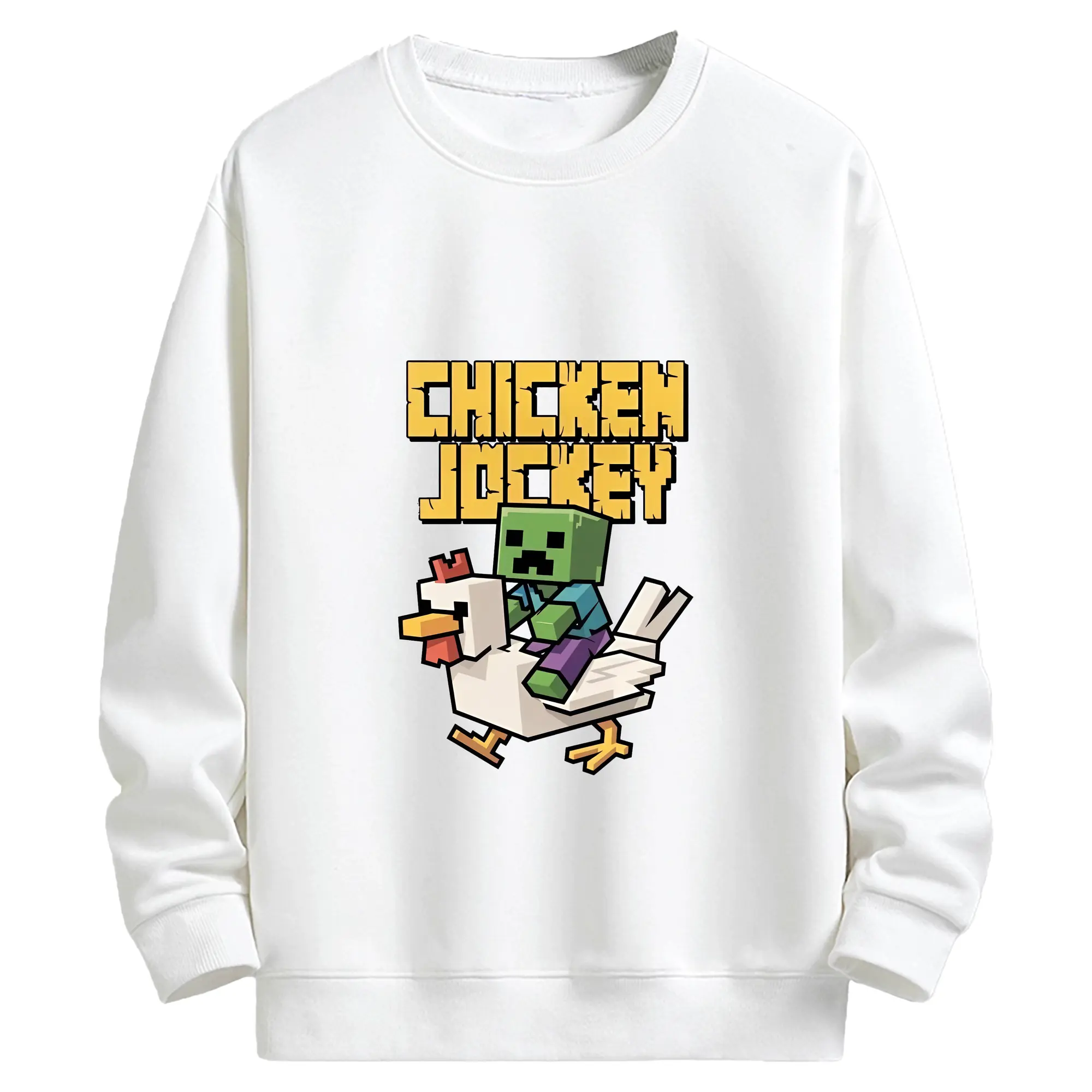 マイクラ グッズ  マイクラ - キッズ クルーネックスウェットシャツ ・ フロントプリント ・ 綿80％ ポリエステル20％ ・ 快適 通学 スポーツ 日常使い お散歩用
