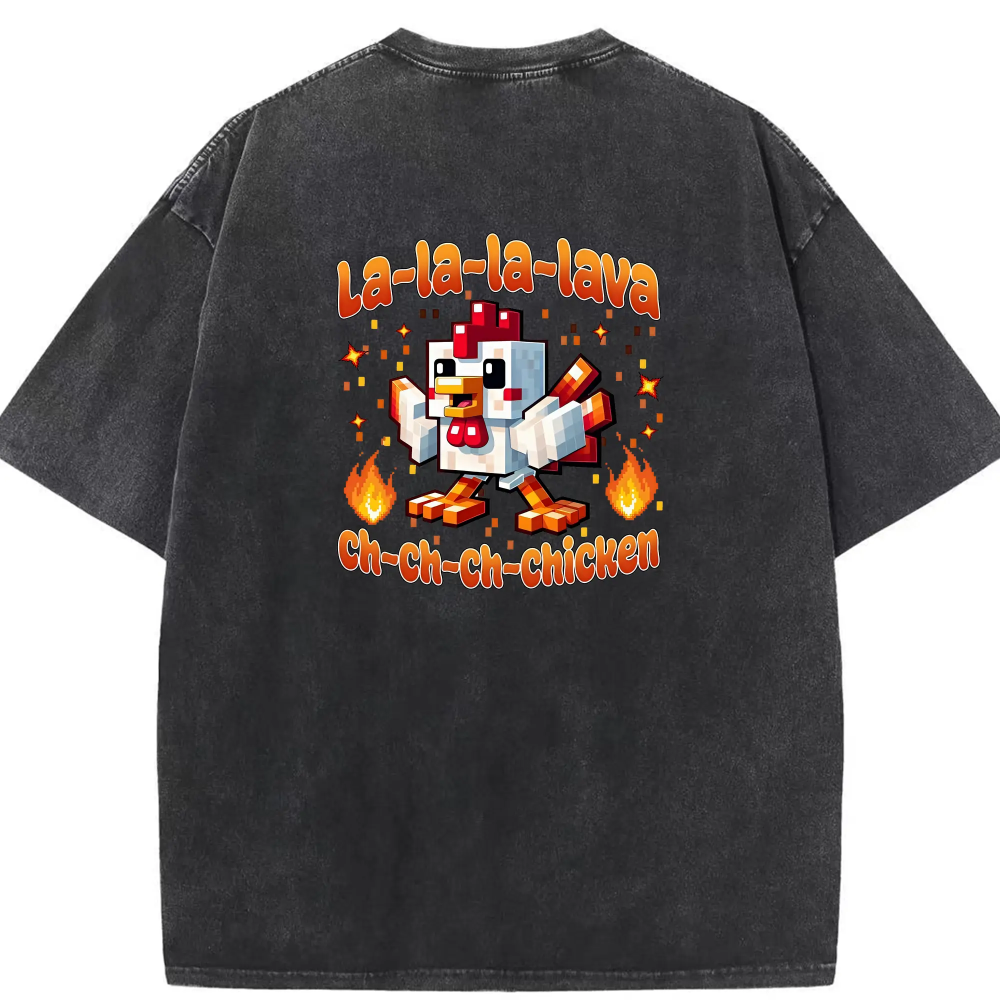 マイクラ グッズ  マイクラ - 綿100％ ヴィンテージ風 半袖Tシャツ ・ 背面プリント ・ 柔らか肌触り ・ 通気性 快適 ・ スポーツ カジュアル 外出用