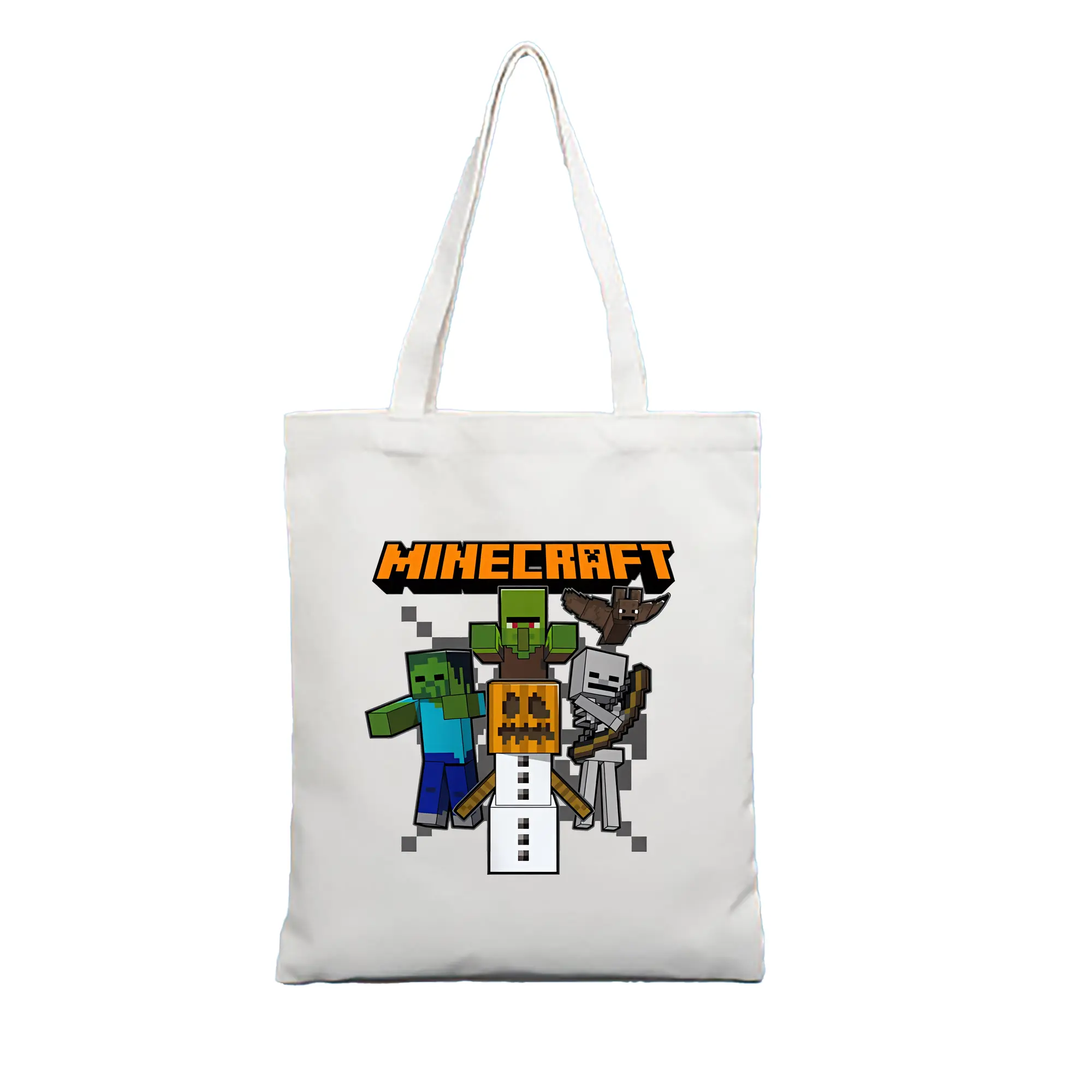 マイクラ グッズ  マイクラ - 縦型キャンバス手提げバッグ（トートバッグ） ・ キャンバス素材 ・ ショッピング用 ・ 軽量 丈夫 お手入れ簡単