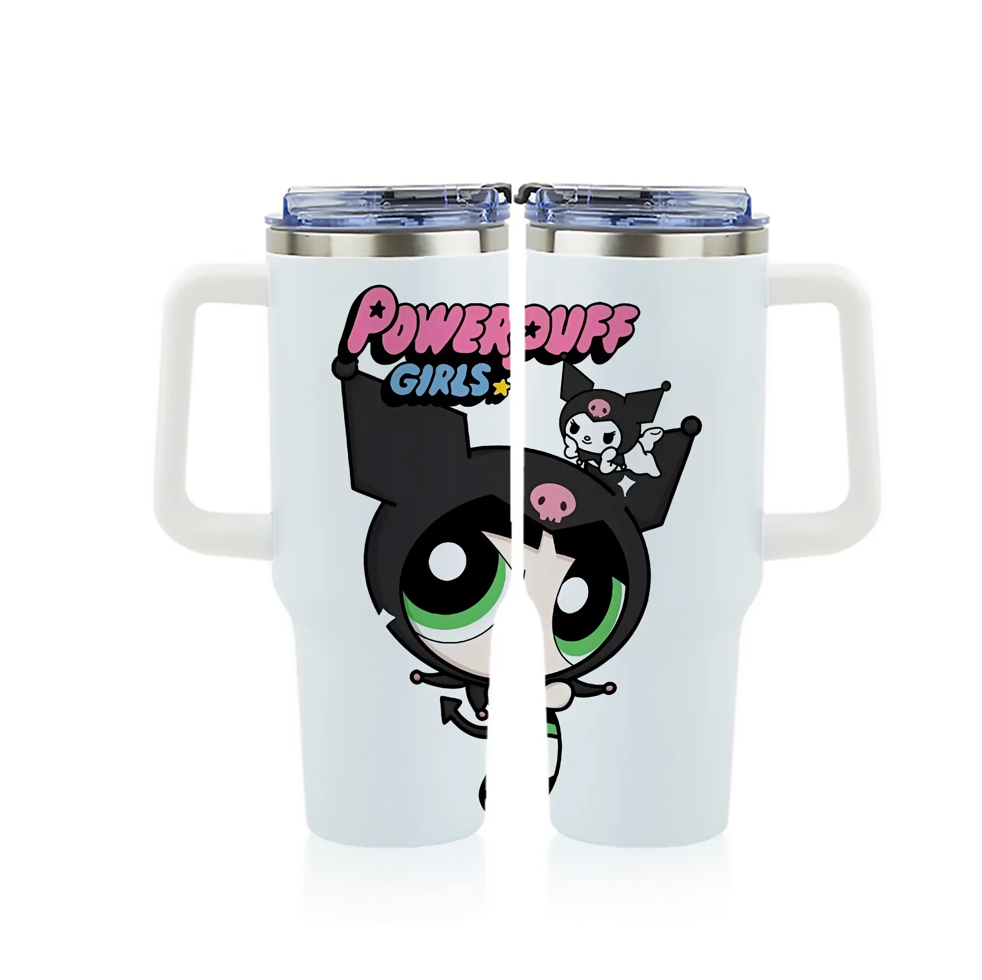 パワパフガールズ グッズ バターカップ - 1200mL フルプリント車用タンブラー ・ 304ステンレス 内側 ・ 201ステンレス 外側 ・ 保温 保冷 ・ 通勤 ドライブ アウトドア用