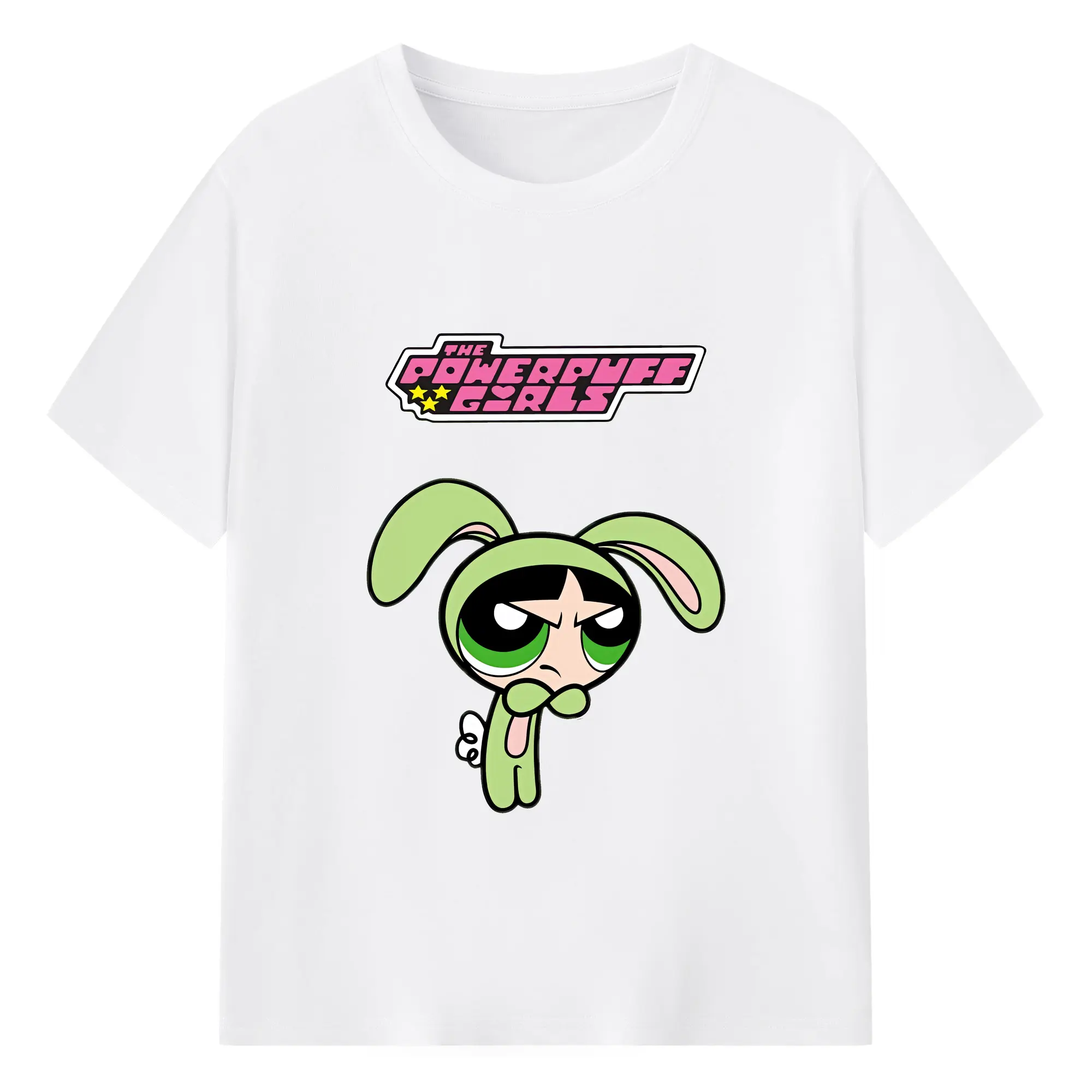 パワパフガールズ グッズ バターカップ - 綿100％ 半袖Tシャツ ・ フロントプリント ・ 快適 通気性 ・ 日常使い 散歩 スポーツ用