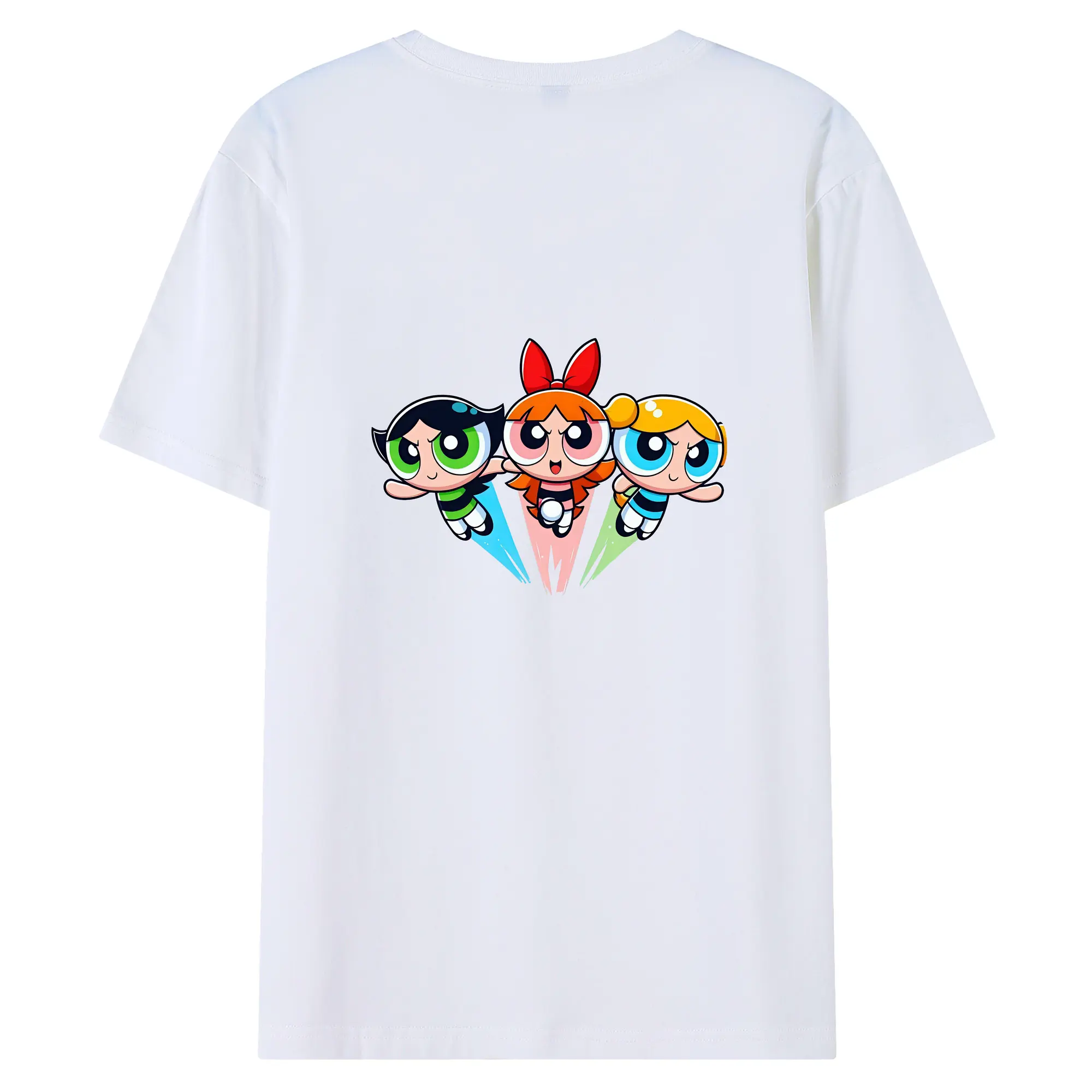 パワパフガールズ グッズ バターカップ - 綿100％ 半袖Tシャツ ・ バックプリント ・ 快適 通気性 ・ 日常使い 散歩 スポーツ用