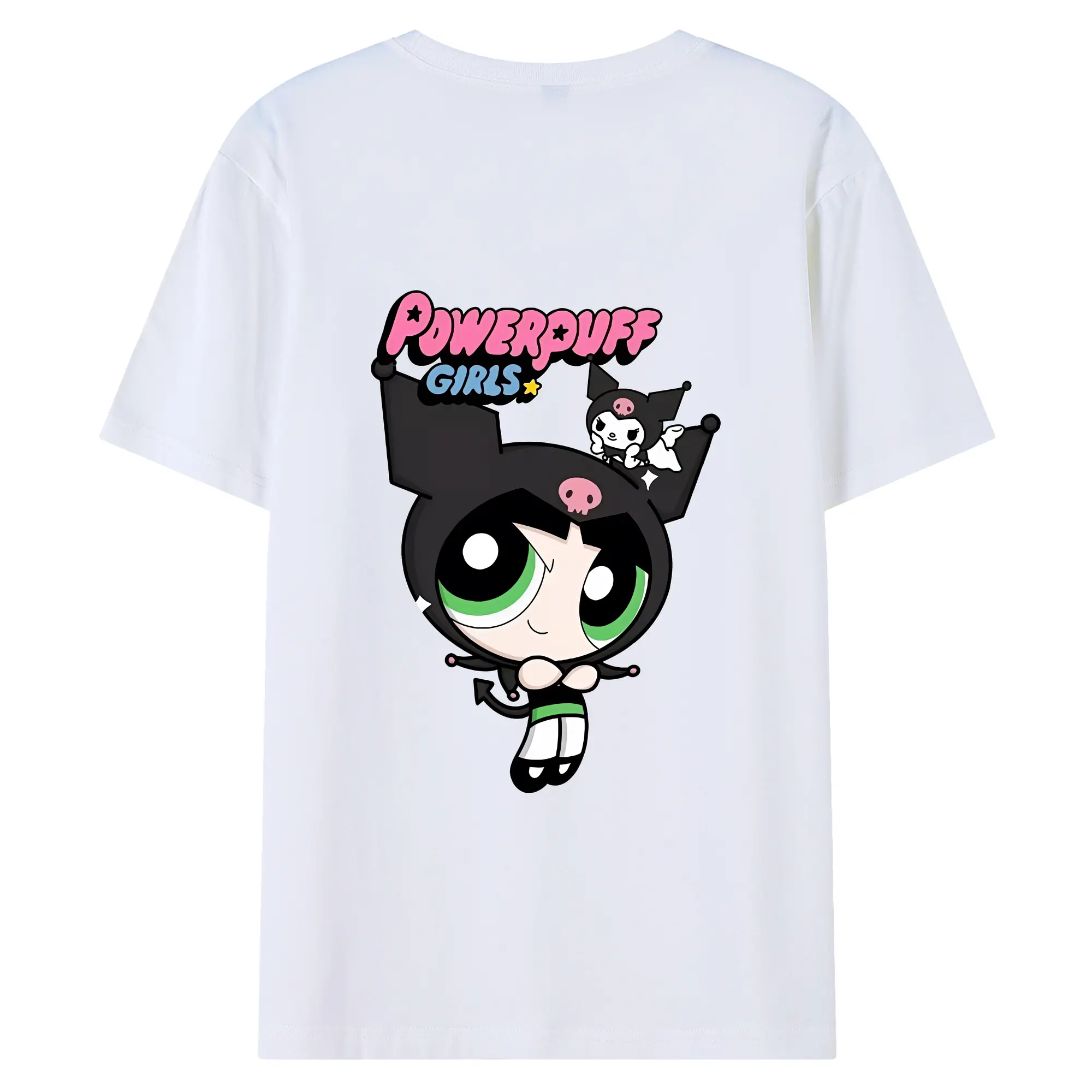 パワパフガールズ グッズ バターカップ - 綿100％ 半袖Tシャツ ・ バックプリント ・ 快適 通気性 ・ 日常使い 散歩 スポーツ用