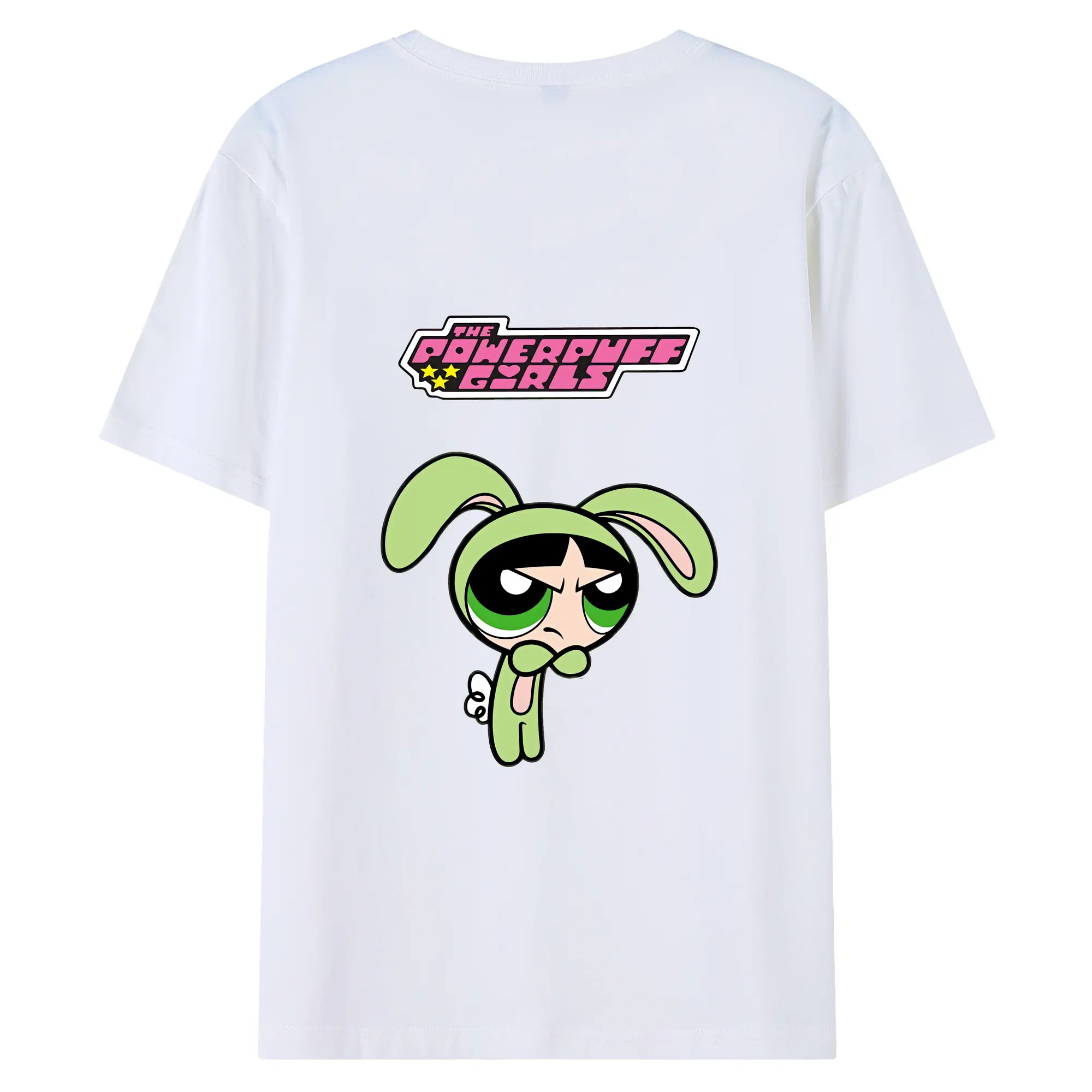 パワパフガールズ グッズ バターカップ - 綿100％ 半袖Tシャツ ・ バックプリント ・ 快適 通気性 ・ 日常使い 散歩 スポーツ用