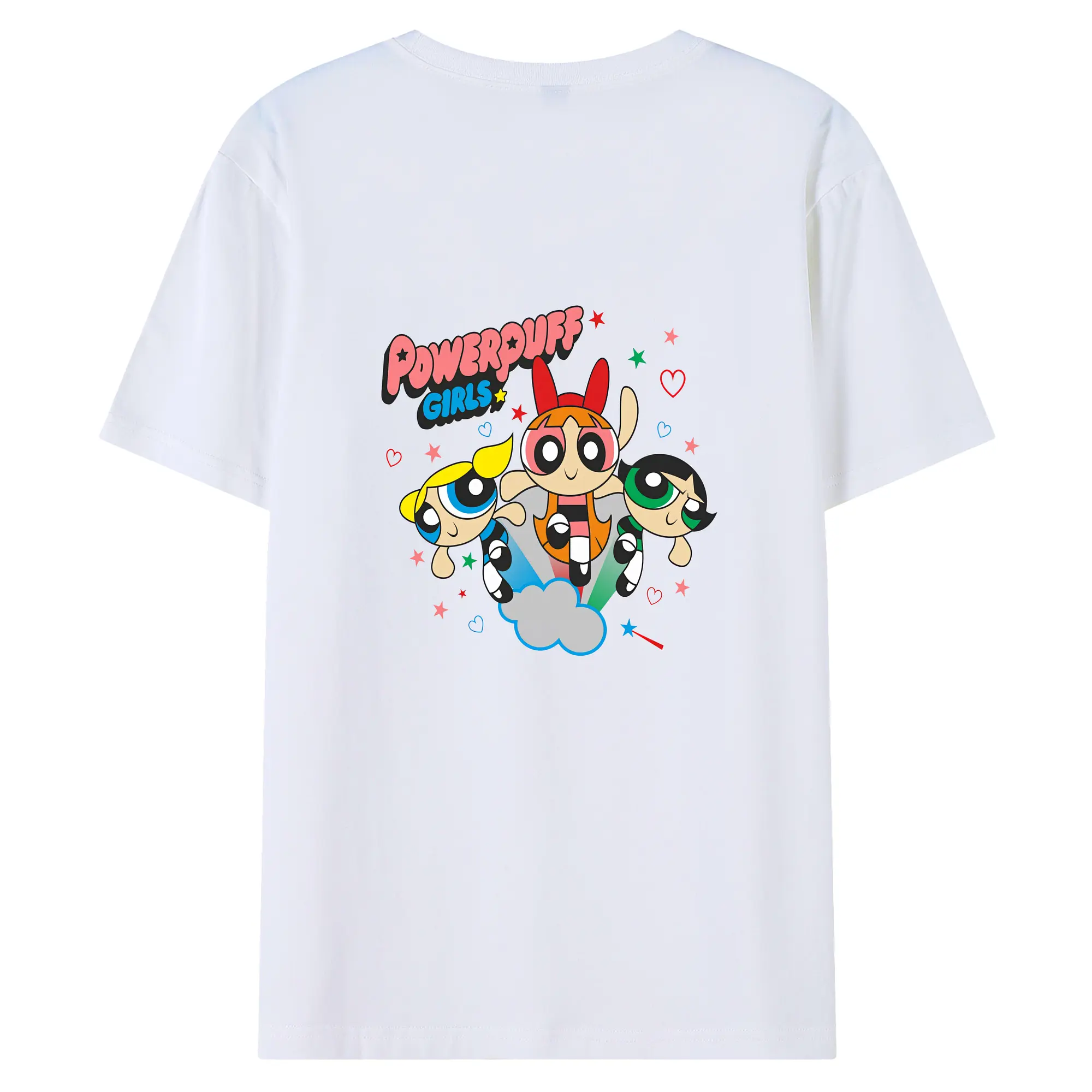 パワパフガールズ グッズ バターカップ - 綿100％ 半袖Tシャツ ・ バックプリント ・ 快適 通気性 ・ 日常使い 散歩 スポーツ用