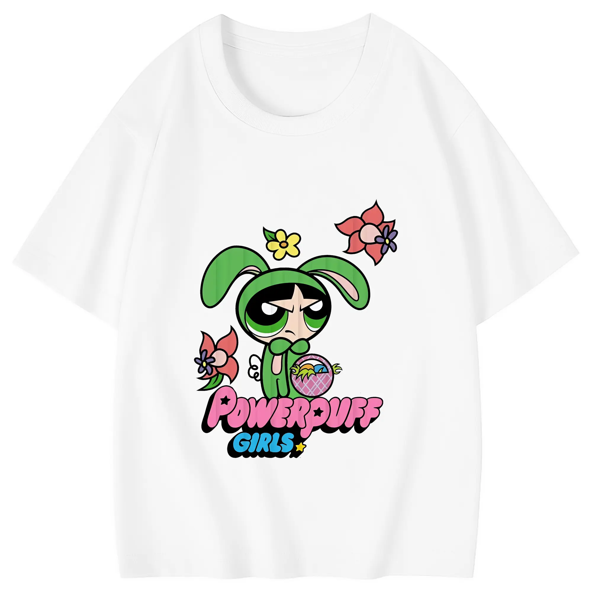 パワパフガールズ グッズ バターカップ - 綿100％ キッズTシャツ ・ フロントプリント ・ 快適 通気性 ・ スポーツ カジュアル 散歩用