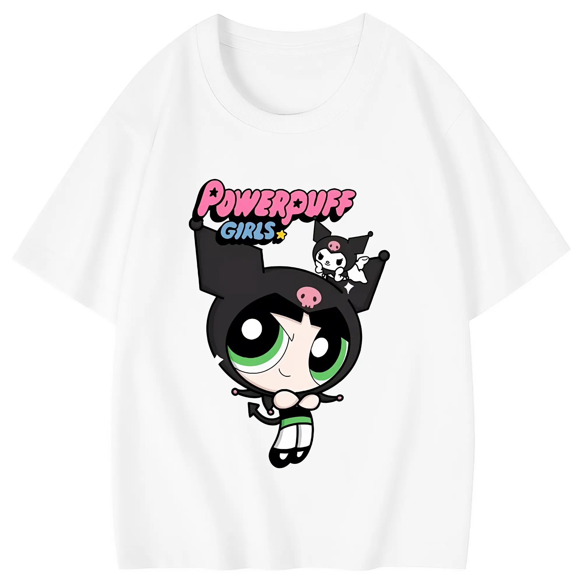 パワパフガールズ グッズ バターカップ - 綿100％ キッズTシャツ ・ フロントプリント ・ 快適 通気性 ・ スポーツ カジュアル 散歩用