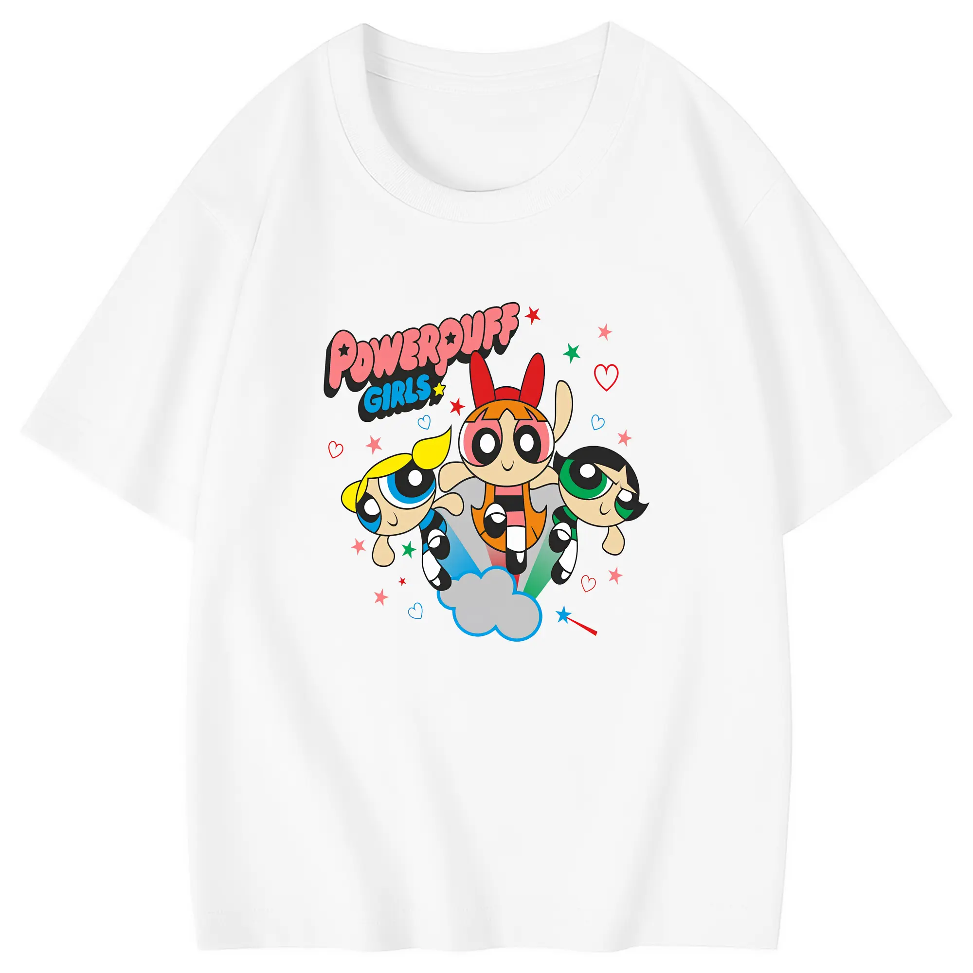 パワパフガールズ グッズ バターカップ - 綿100％ キッズTシャツ ・ フロントプリント ・ 快適 通気性 ・ スポーツ カジュアル 散歩用