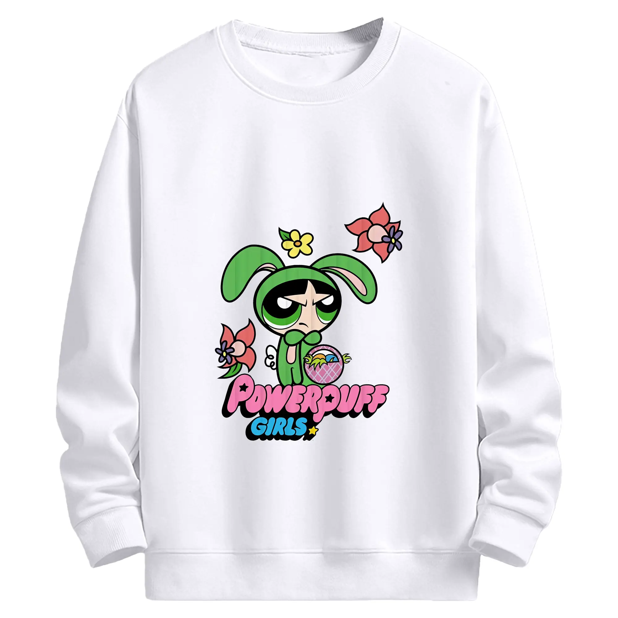 パワパフガールズ グッズ バターカップ - 高品質 クルーネック スウェット ・ コットン59％ ポリエステル41％ ・ ユニセックス 長袖 トレーナー ・ カジュアル デイリー スポーツ 散歩用