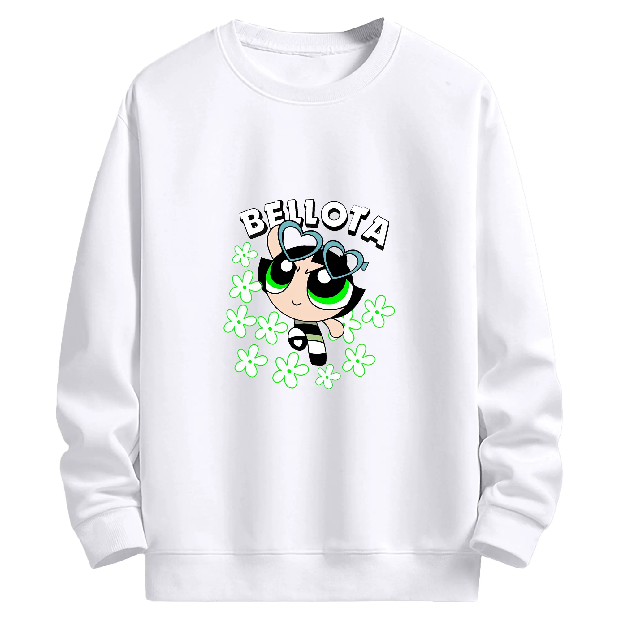 パワパフガールズ グッズ バターカップ - 高品質 クルーネック スウェット ・ コットン59％ ポリエステル41％ ・ ユニセックス 長袖 トレーナー ・ カジュアル デイリー スポーツ 散歩用