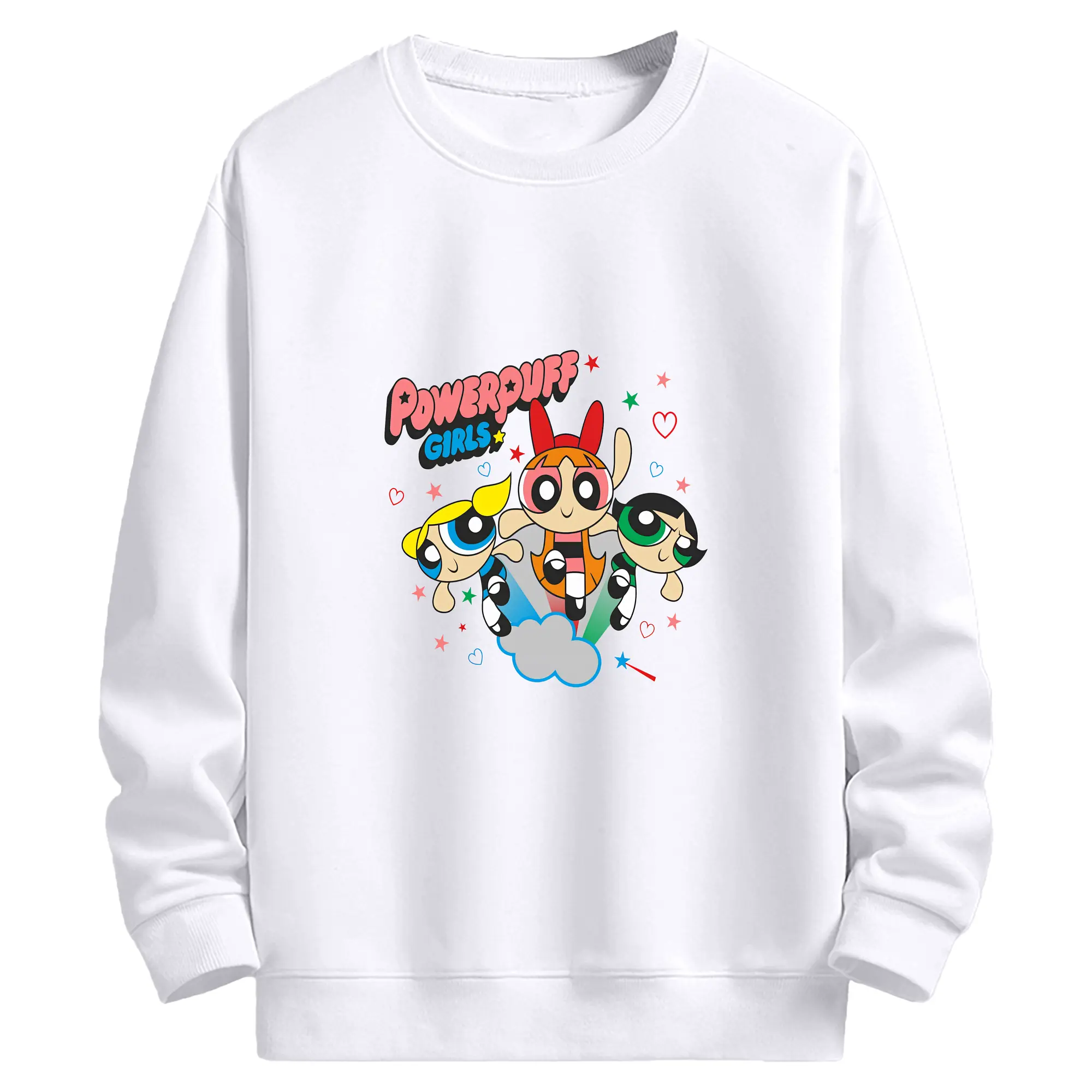 パワパフガールズ グッズ バターカップ - 高品質 クルーネック スウェット ・ コットン59％ ポリエステル41％ ・ ユニセックス 長袖 トレーナー ・ カジュアル デイリー スポーツ 散歩用
