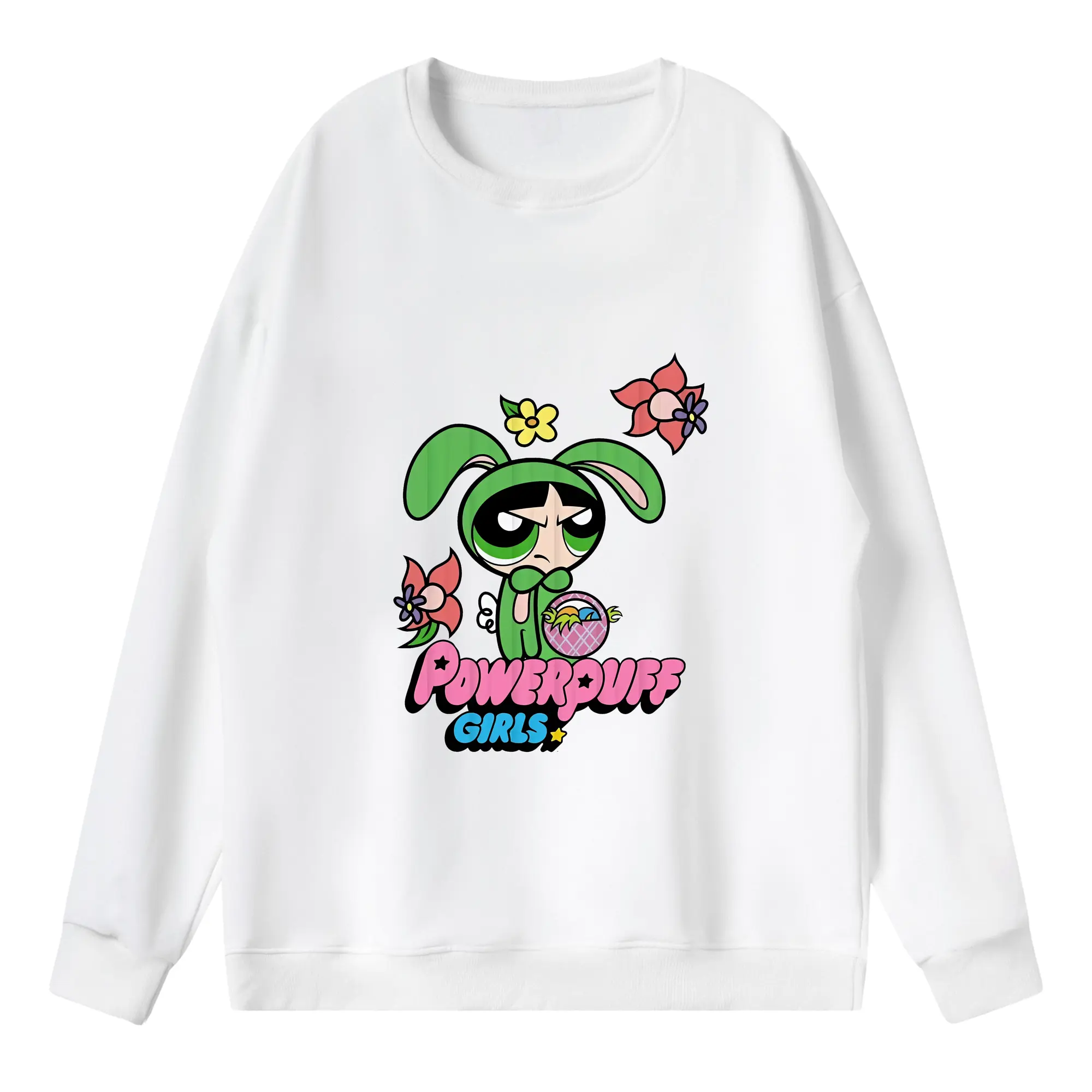 パワパフガールズ グッズ バターカップ - 薄手 クルーネック スウェット 裏毛260g · ポリエステル 春秋向け カジュアル 男女兼用 · トレーナー デイリー スポーツ 散歩に最適