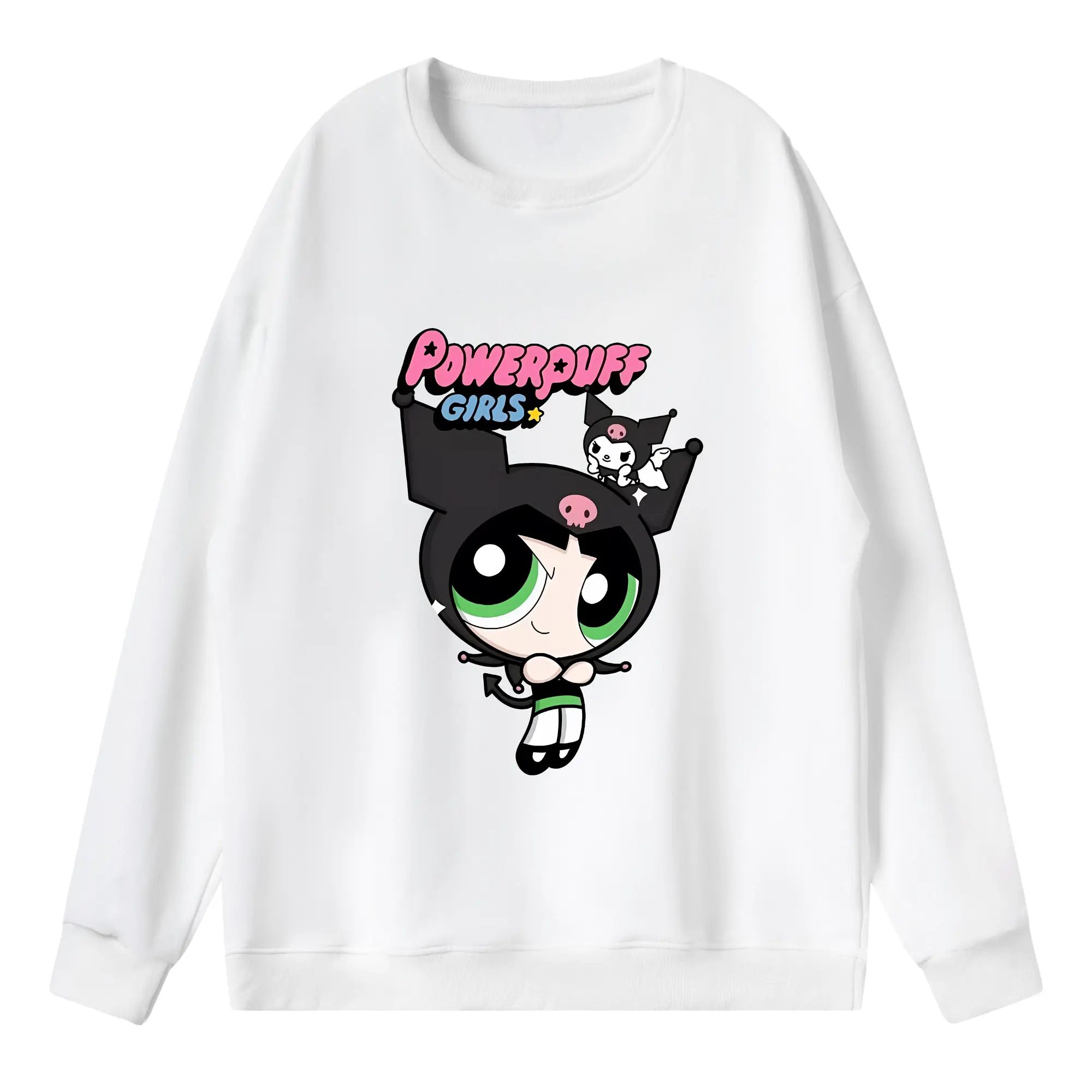 パワパフガールズ グッズ バターカップ - 薄手 クルーネック スウェット 裏毛260g · ポリエステル 春秋向け カジュアル 男女兼用 · トレーナー デイリー スポーツ 散歩に最適