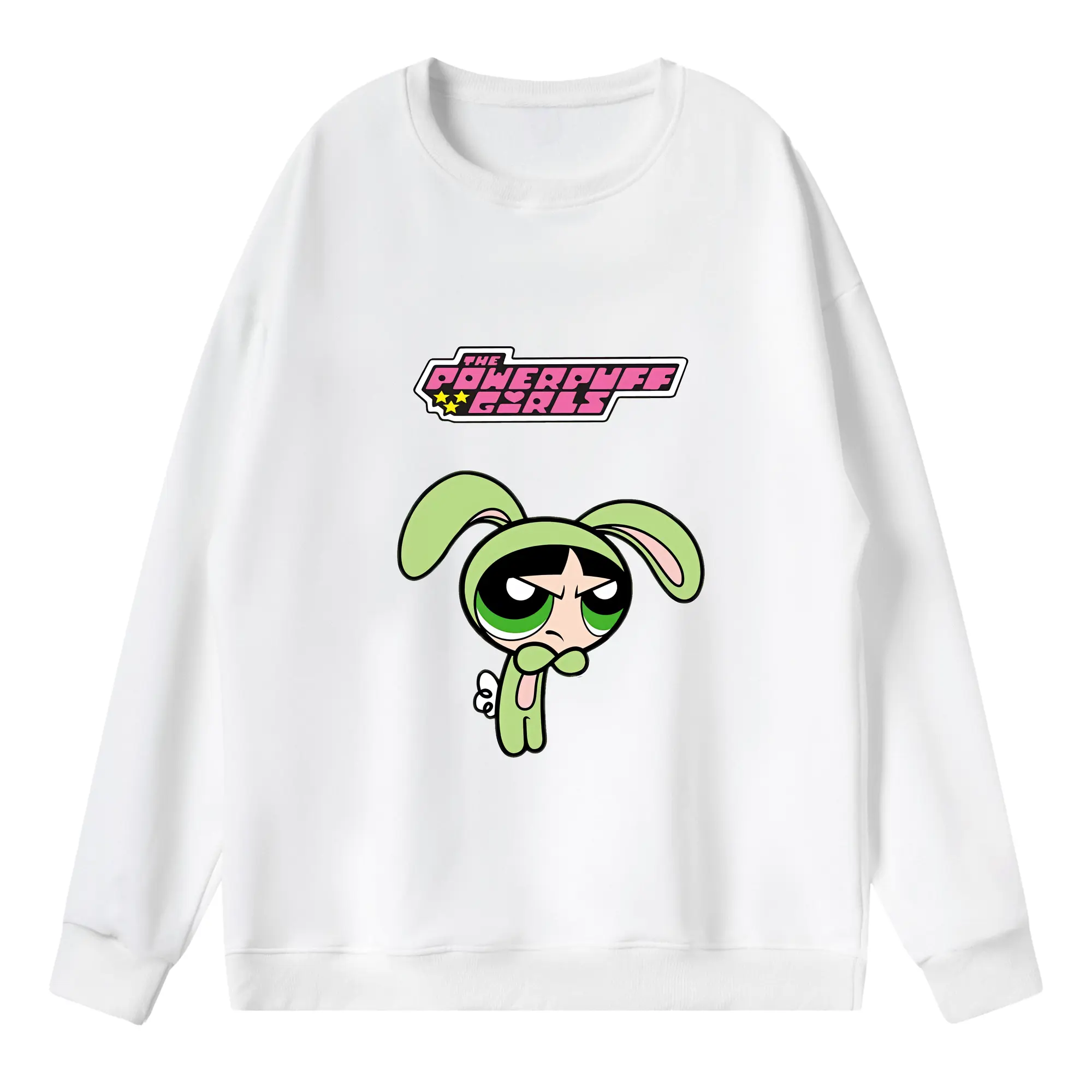 パワパフガールズ グッズ バターカップ - 薄手 クルーネック スウェット 裏毛260g · ポリエステル 春秋向け カジュアル 男女兼用 · トレーナー デイリー スポーツ 散歩に最適