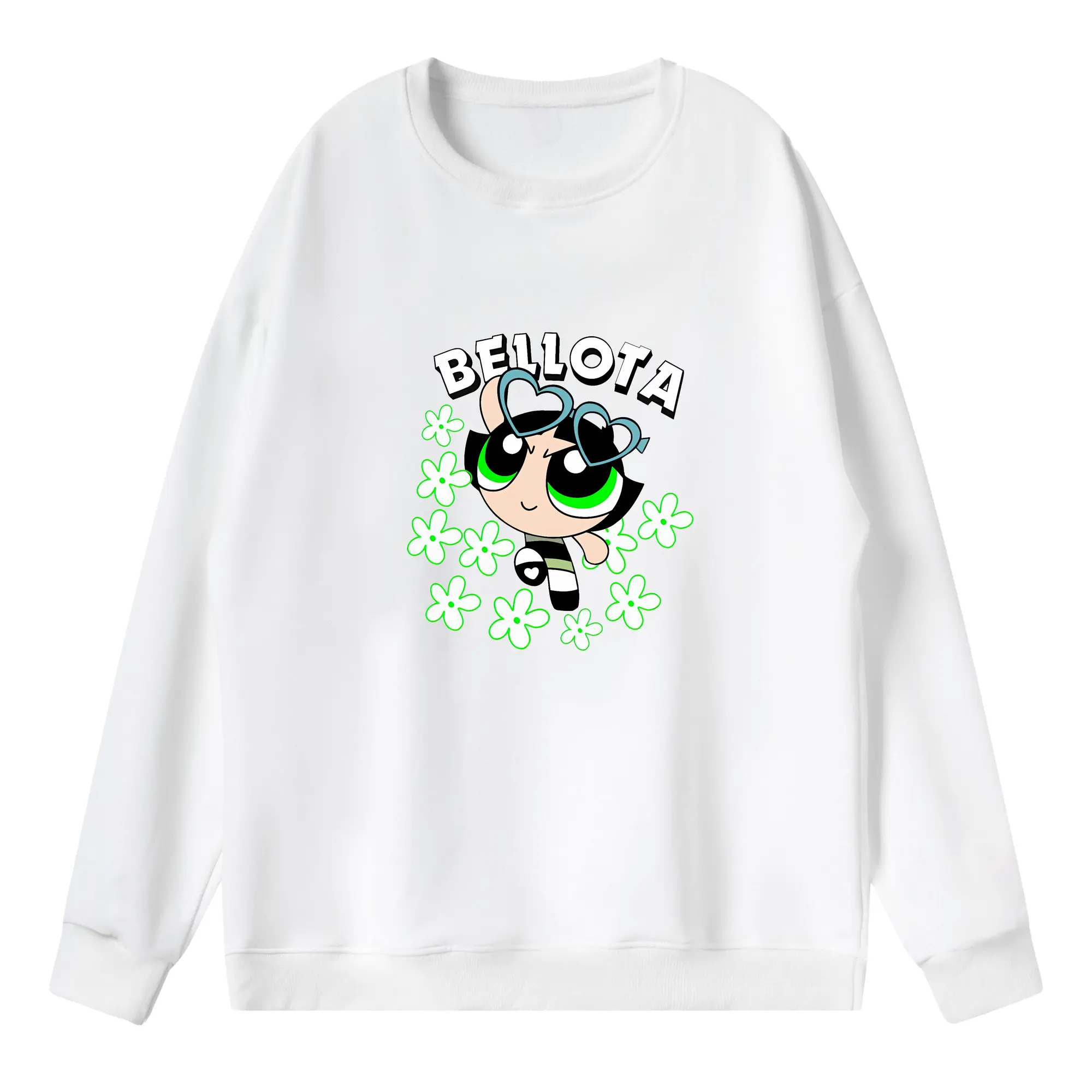 パワパフガールズ グッズ バターカップ - 薄手 クルーネック スウェット 裏毛260g · ポリエステル 春秋向け カジュアル 男女兼用 · トレーナー デイリー スポーツ 散歩に最適