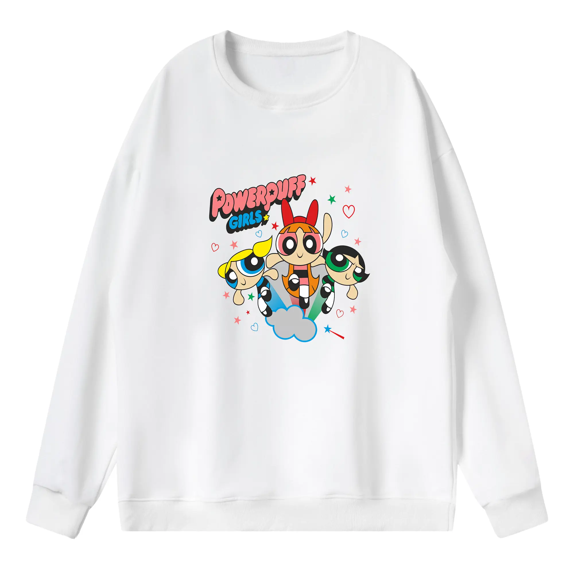 パワパフガールズ グッズ バターカップ - 薄手 クルーネック スウェット 裏毛260g · ポリエステル 春秋向け カジュアル 男女兼用 · トレーナー デイリー スポーツ 散歩に最適