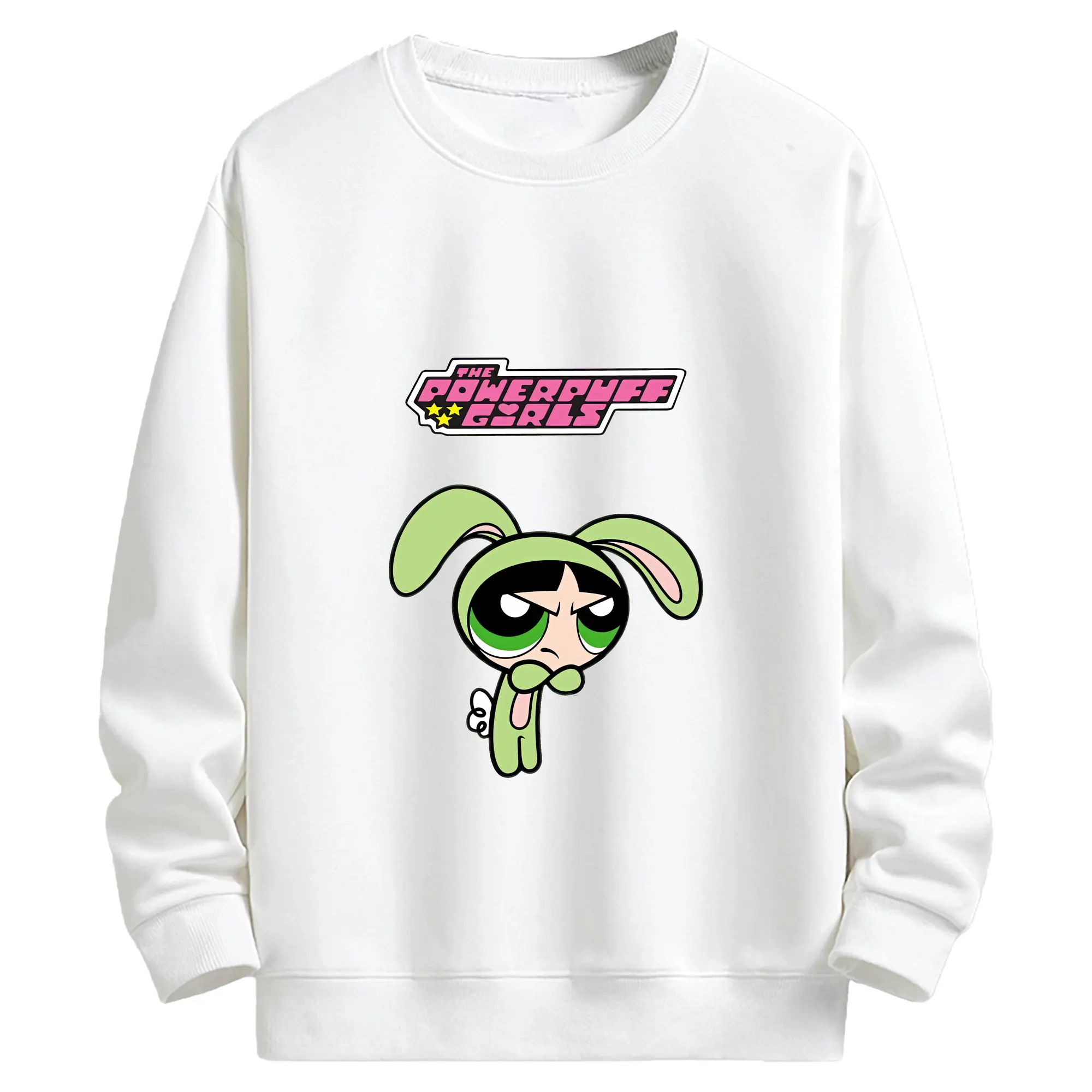 パワパフガールズ グッズ バターカップ - キッズ クルーネックスウェットシャツ ・ フロントプリント ・ 綿80％ ポリエステル20％ ・ 快適 通学 スポーツ 日常使い お散歩用