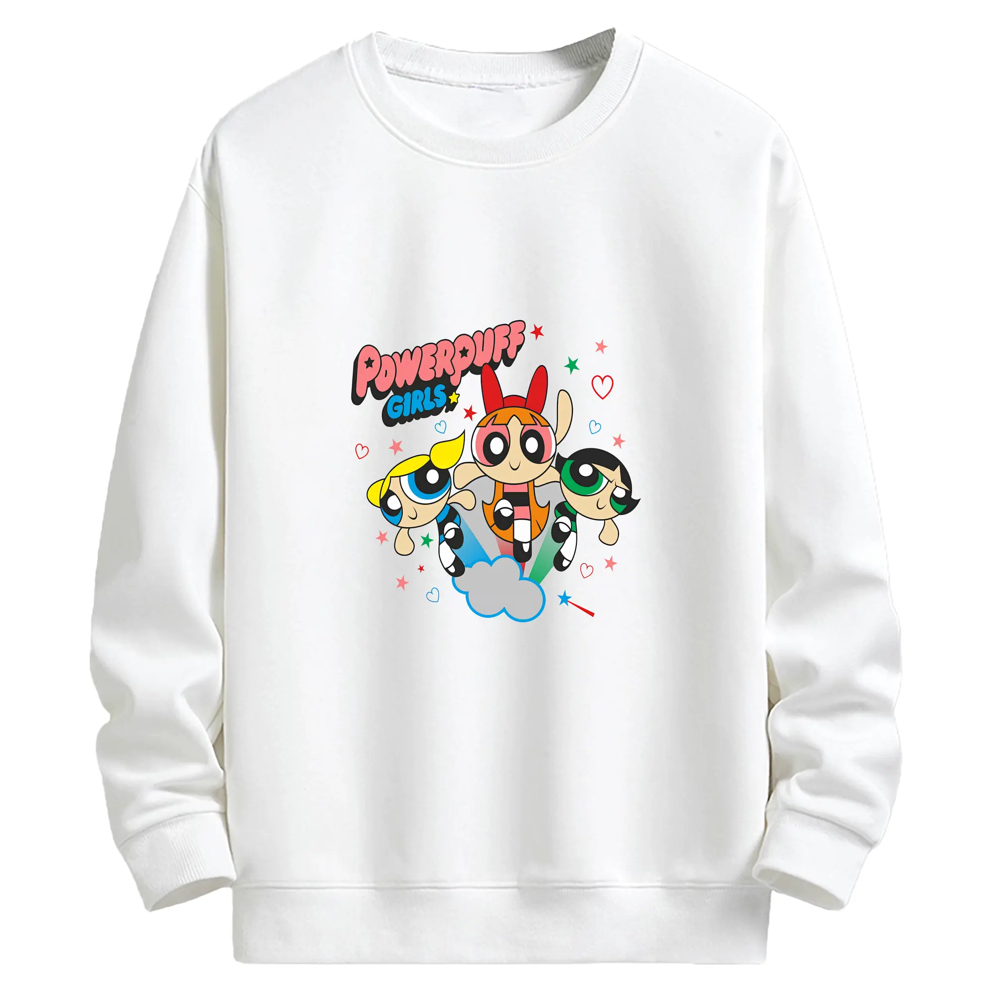 パワパフガールズ グッズ バターカップ - キッズ クルーネックスウェットシャツ ・ フロントプリント ・ 綿80％ ポリエステル20％ ・ 快適 通学 スポーツ 日常使い お散歩用