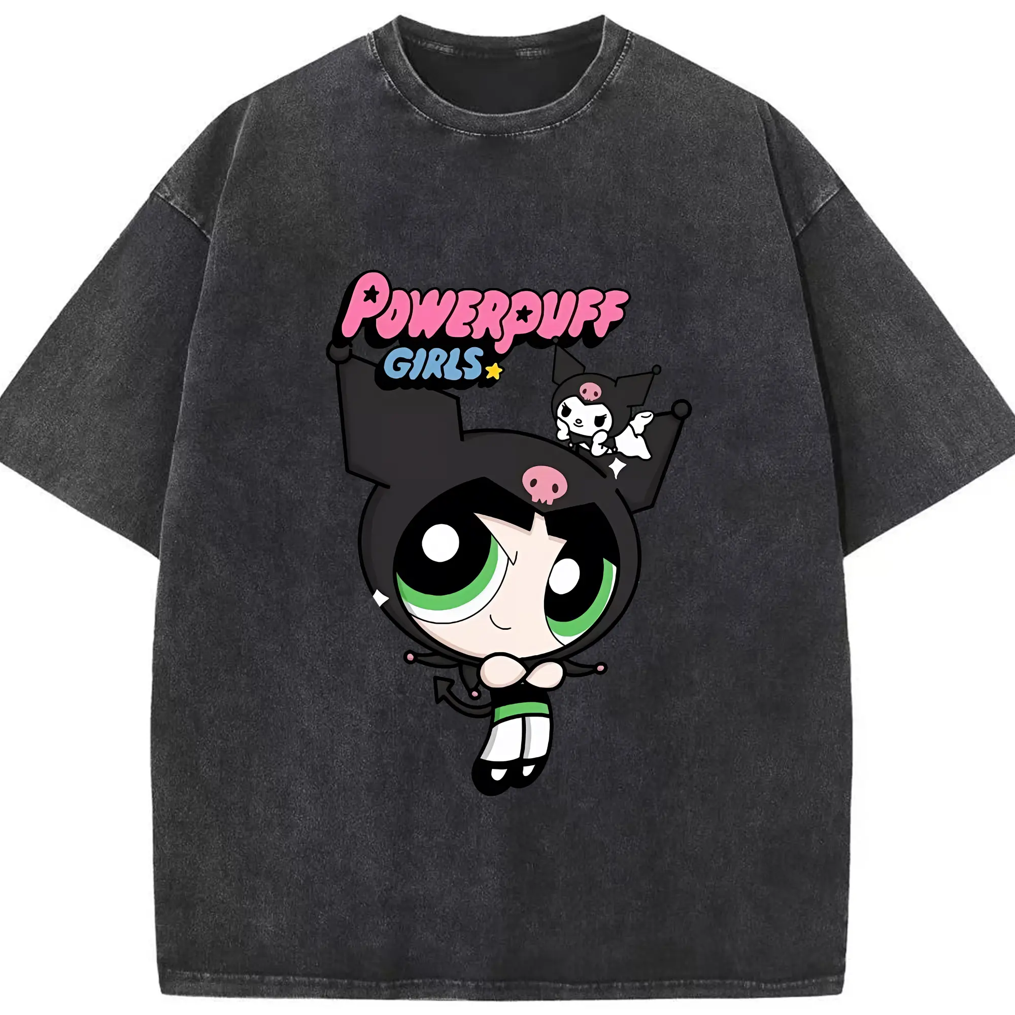 パワパフガールズ グッズ バターカップ - 綿100％ ヴィンテージ風 半袖Tシャツ ・ フロントプリント ・ 柔らか肌触り ・ 通気性 快適 ・ スポーツ カジュアル 外出用