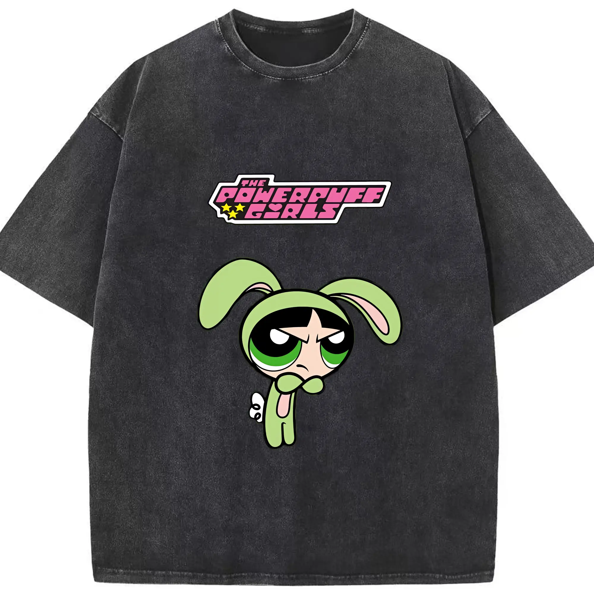 パワパフガールズ グッズ バターカップ - 綿100％ ヴィンテージ風 半袖Tシャツ ・ フロントプリント ・ 柔らか肌触り ・ 通気性 快適 ・ スポーツ カジュアル 外出用