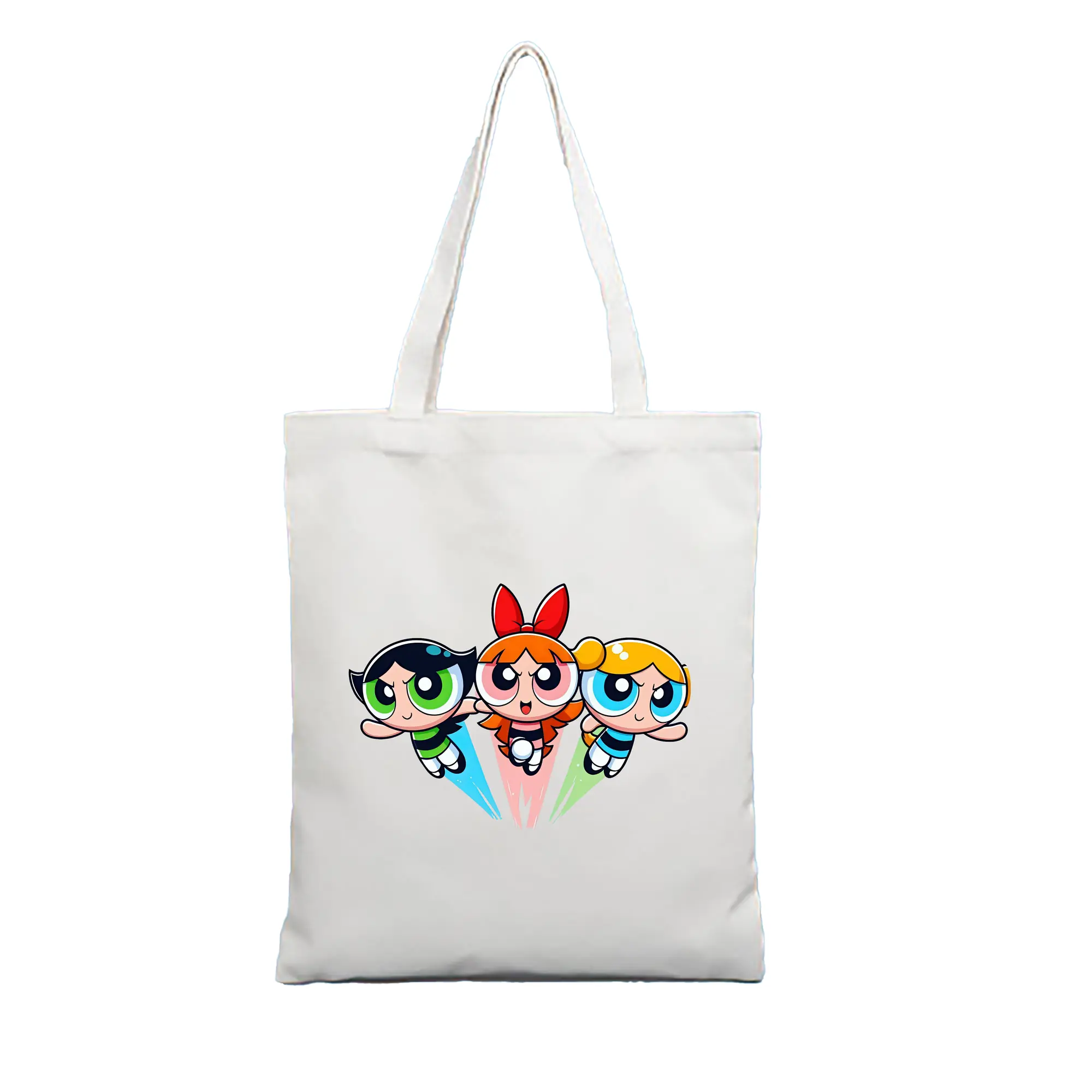 パワパフガールズ グッズ バターカップ - 縦型キャンバス手提げバッグ（トートバッグ） ・ キャンバス素材 ・ ショッピング用 ・ 軽量 丈夫 お手入れ簡単