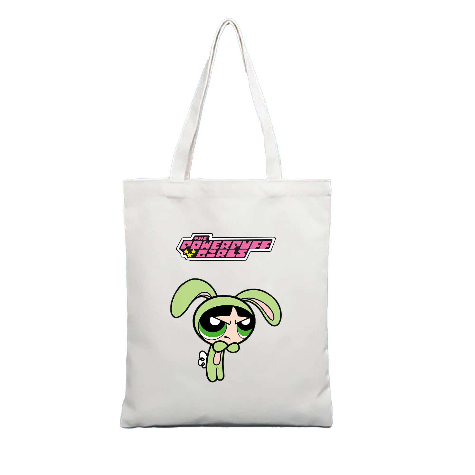 パワパフガールズ グッズ バターカップ - 縦型キャンバス手提げバッグ（トートバッグ） ・ キャンバス素材 ・ ショッピング用 ・ 軽量 丈夫 お手入れ簡単