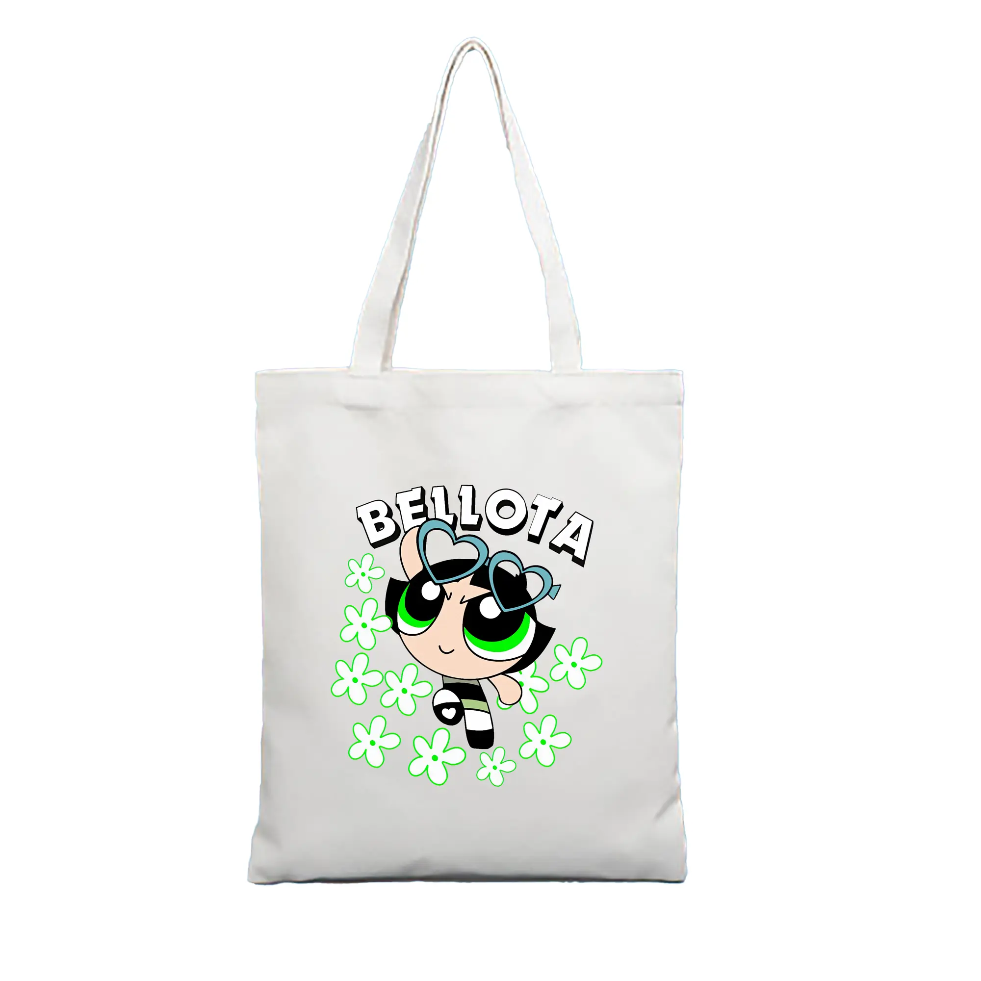 パワパフガールズ グッズ バターカップ - 縦型キャンバス手提げバッグ（トートバッグ） ・ キャンバス素材 ・ ショッピング用 ・ 軽量 丈夫 お手入れ簡単