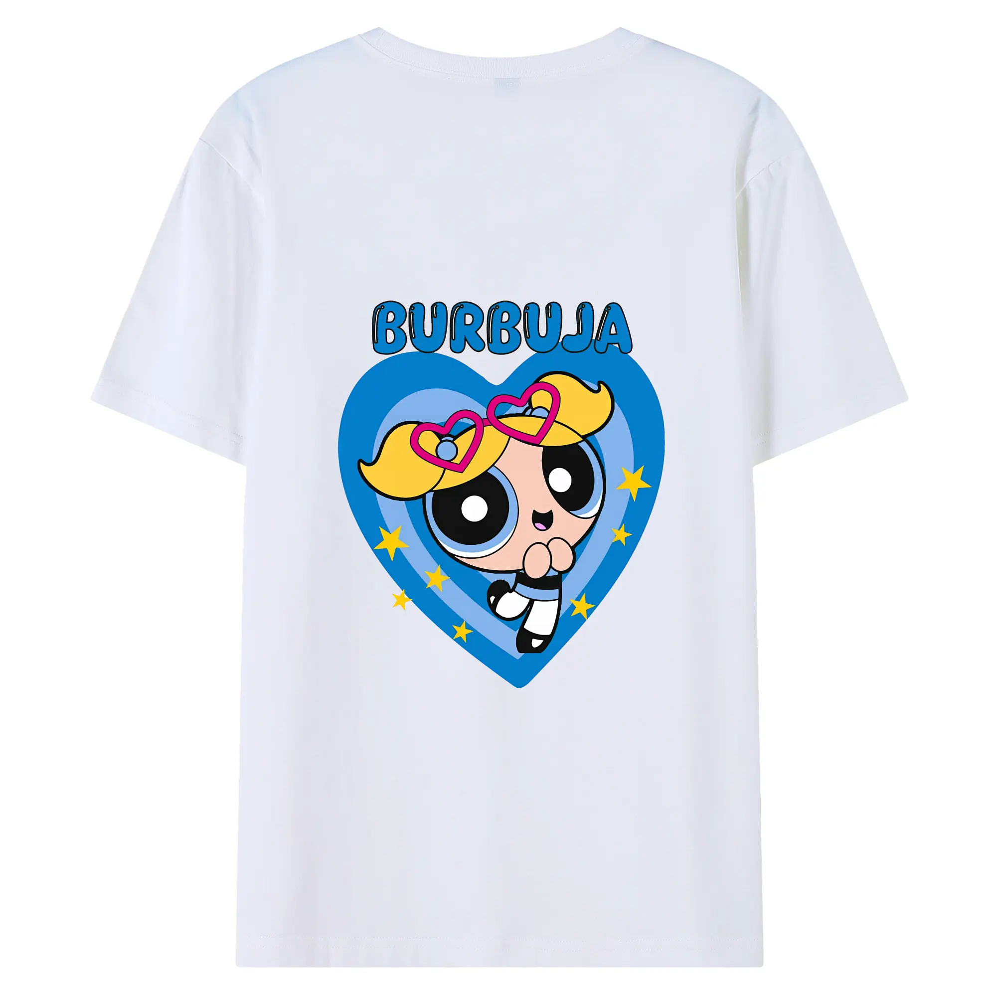 パワパフガールズ グッズ バブルス - 綿100％ 半袖Tシャツ ・ バックプリント ・ 快適 通気性 ・ 日常使い 散歩 スポーツ用