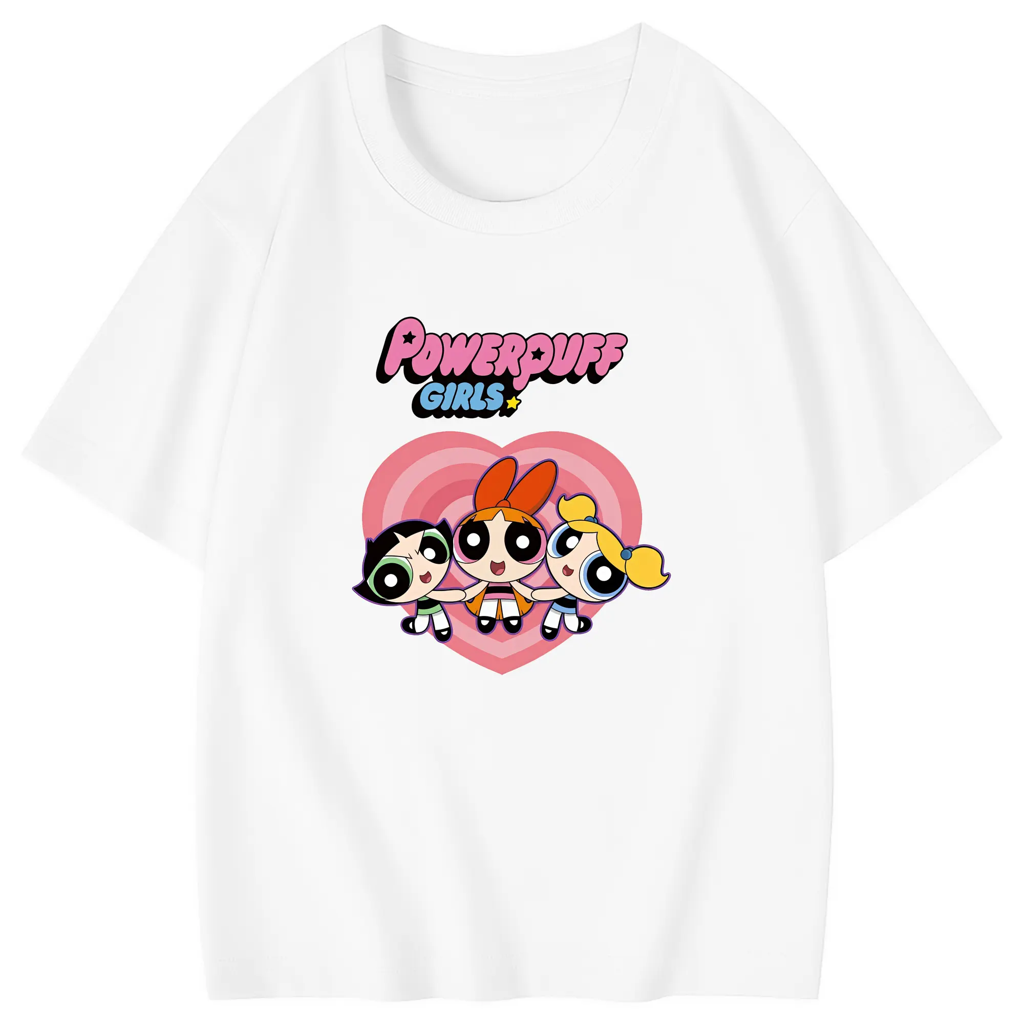 パワパフガールズ グッズ バブルス - 綿100％ キッズTシャツ ・ フロントプリント ・ 快適 通気性 ・ スポーツ カジュアル 散歩用