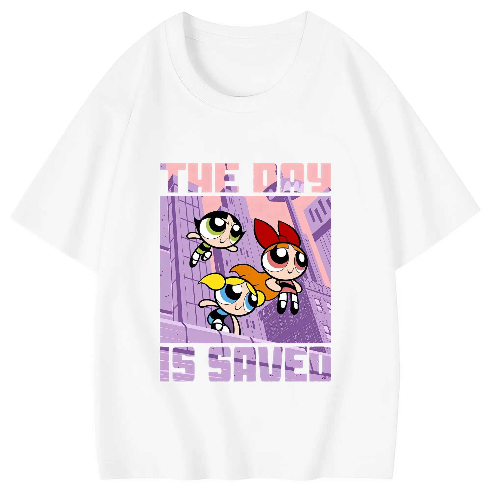 パワパフガールズ グッズ バブルス - 綿100％ キッズTシャツ ・ フロントプリント ・ 快適 通気性 ・ スポーツ カジュアル 散歩用