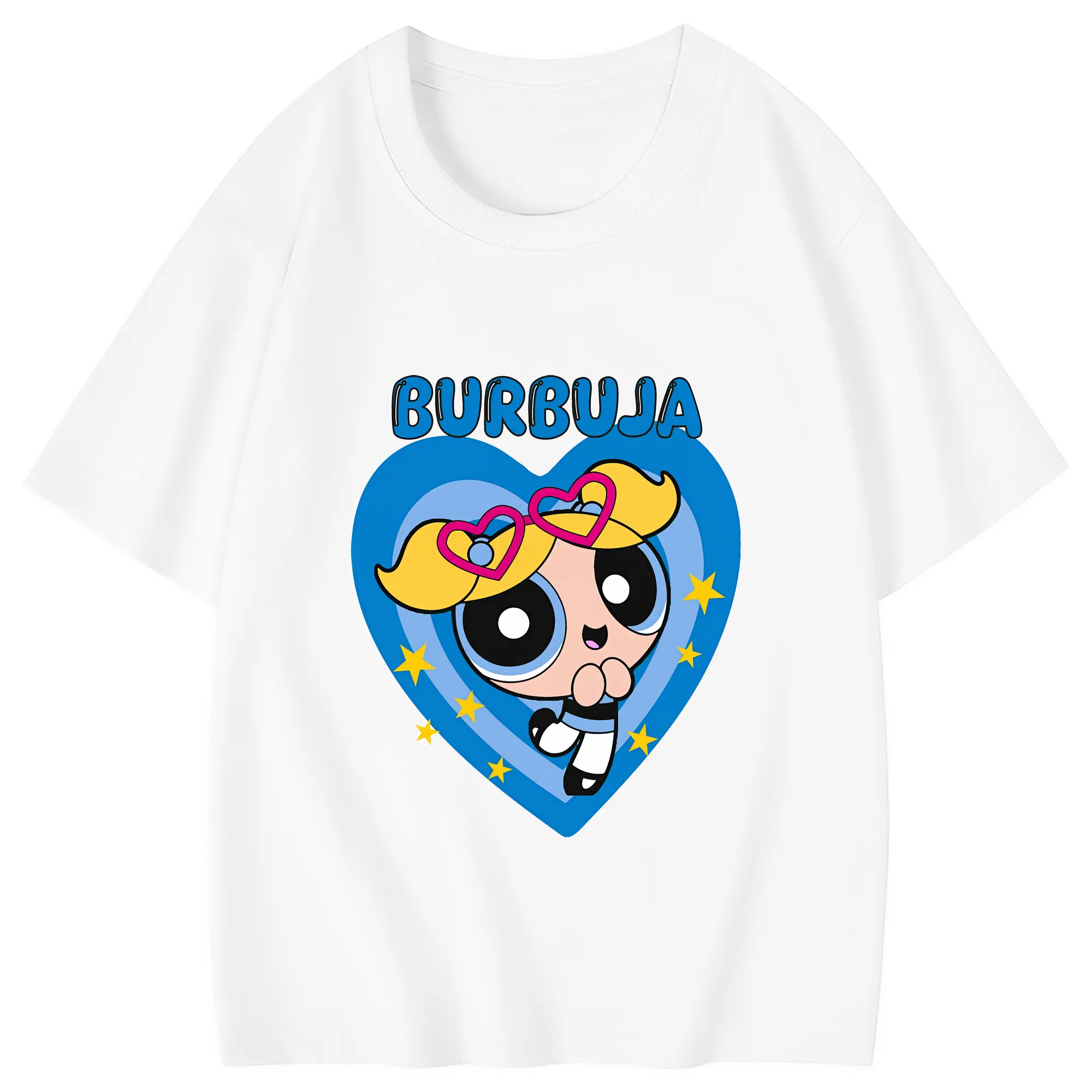 パワパフガールズ グッズ バブルス - 綿100％ キッズTシャツ ・ フロントプリント ・ 快適 通気性 ・ スポーツ カジュアル 散歩用