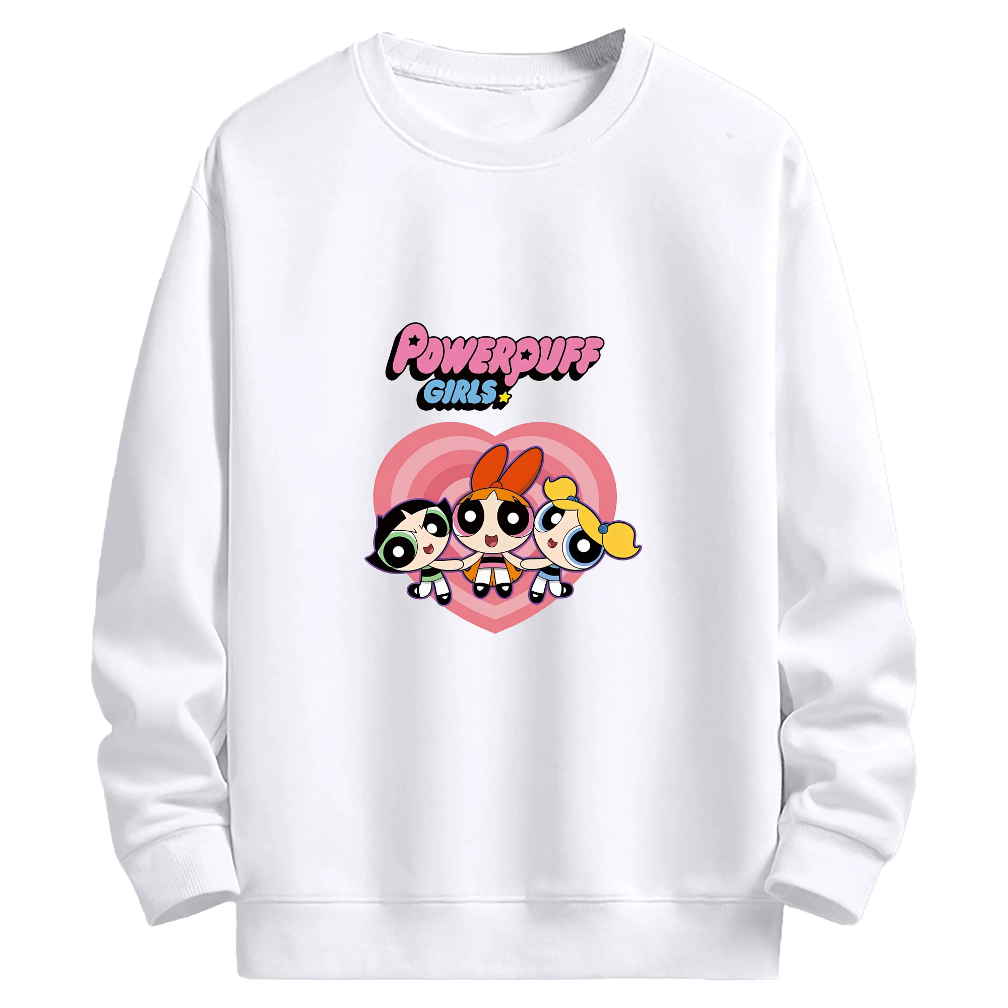パワパフガールズ グッズ バブルス - 高品質 クルーネック スウェット ・ コットン59％ ポリエステル41％ ・ ユニセックス 長袖 トレーナー ・ カジュアル デイリー スポーツ 散歩用