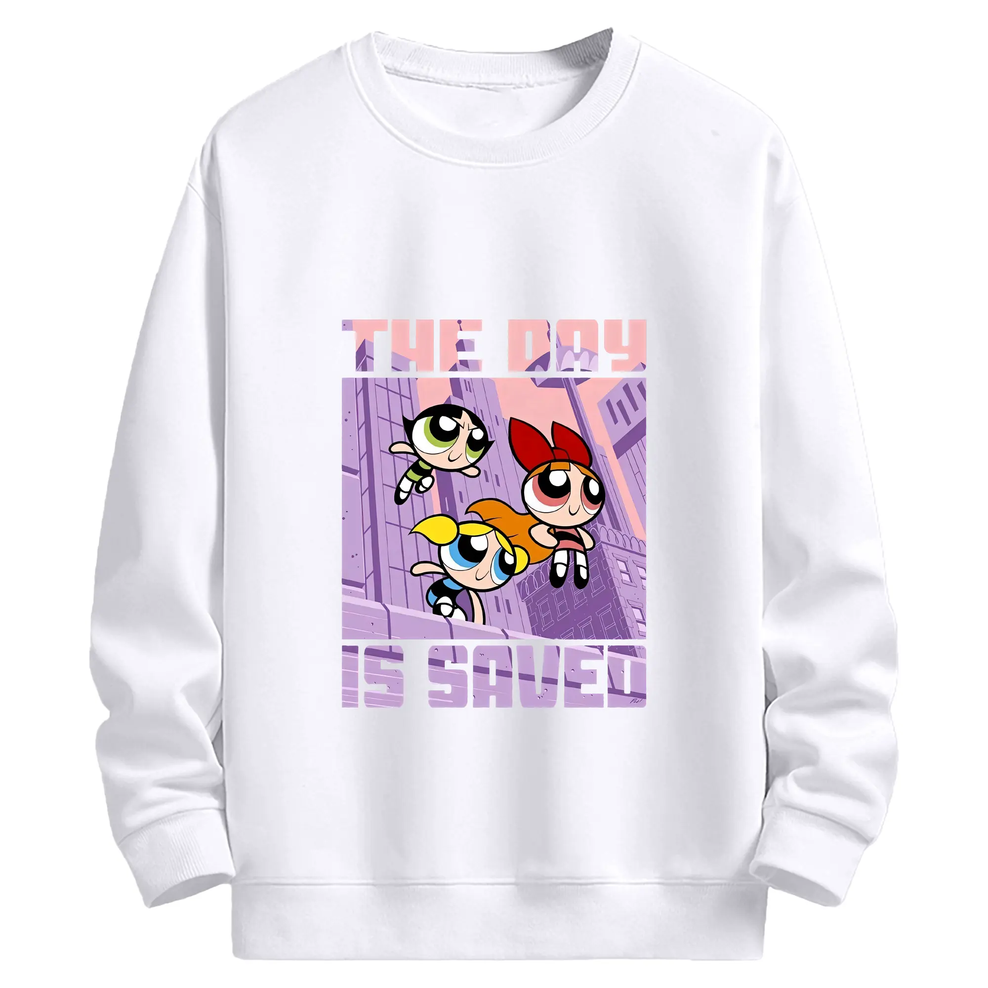 パワパフガールズ グッズ バブルス - 高品質 クルーネック スウェット ・ コットン59％ ポリエステル41％ ・ ユニセックス 長袖 トレーナー ・ カジュアル デイリー スポーツ 散歩用