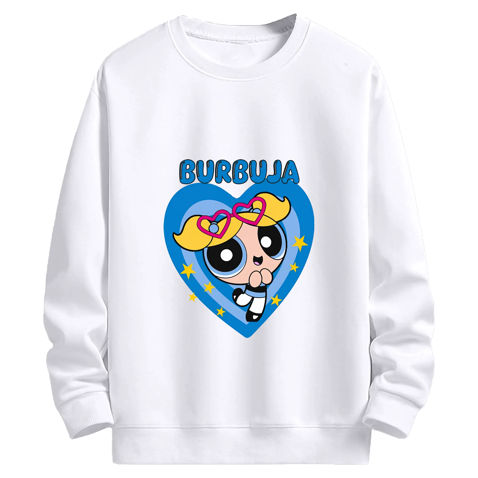 パワパフガールズ グッズ バブルス - 高品質 クルーネック スウェット ・ コットン59％ ポリエステル41％ ・ ユニセックス 長袖 トレーナー ・ カジュアル デイリー スポーツ 散歩用