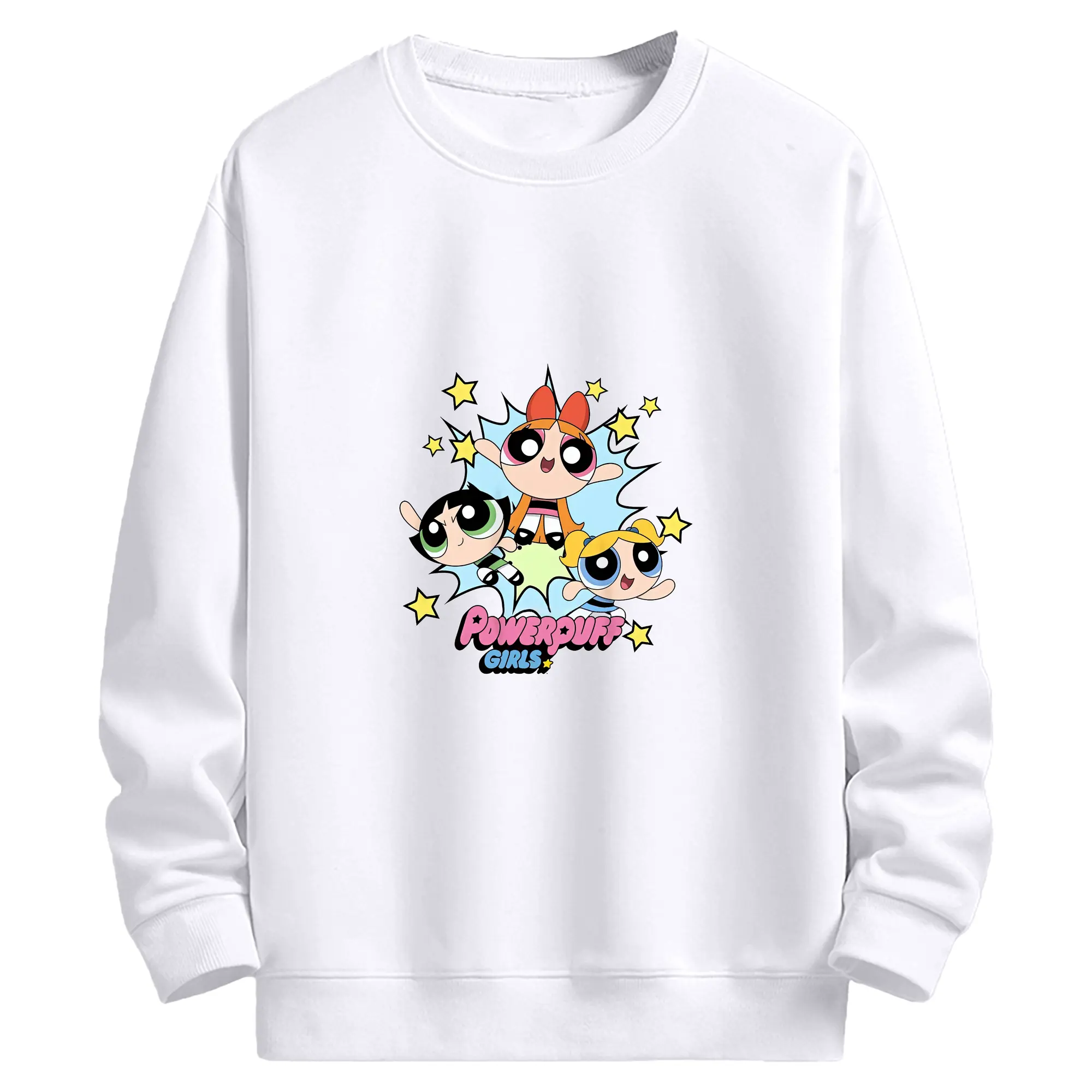 パワパフガールズ グッズ バブルス - 高品質 クルーネック スウェット ・ コットン59％ ポリエステル41％ ・ ユニセックス 長袖 トレーナー ・ カジュアル デイリー スポーツ 散歩用