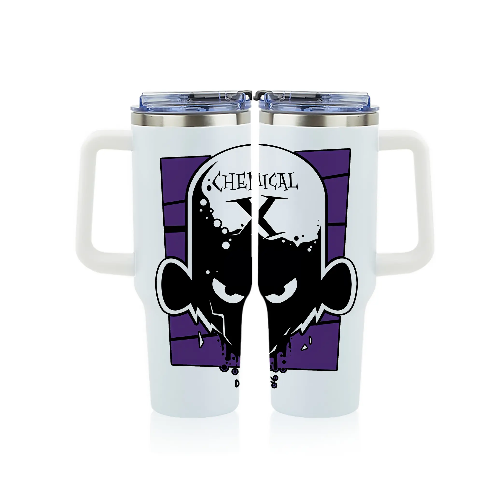 パワパフガールズ グッズ モジョ・ジョジョ - 1200mL フルプリント車用タンブラー ・ 304ステンレス 内側 ・ 201ステンレス 外側 ・ 保温 保冷 ・ 通勤 ドライブ アウトドア用