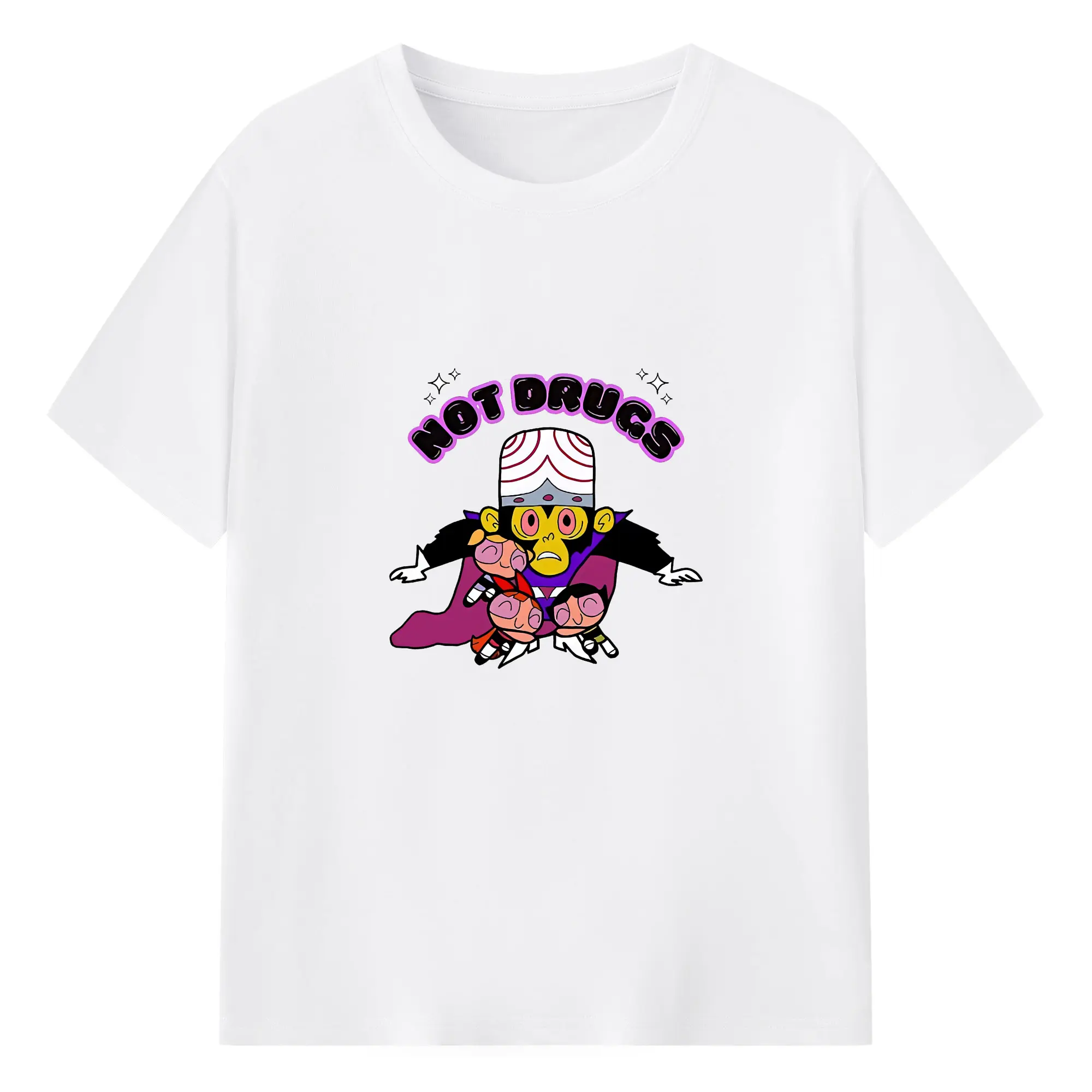パワパフガールズ グッズ モジョ・ジョジョ - 綿100％ 半袖Tシャツ ・ フロントプリント ・ 快適 通気性 ・ 日常使い 散歩 スポーツ用