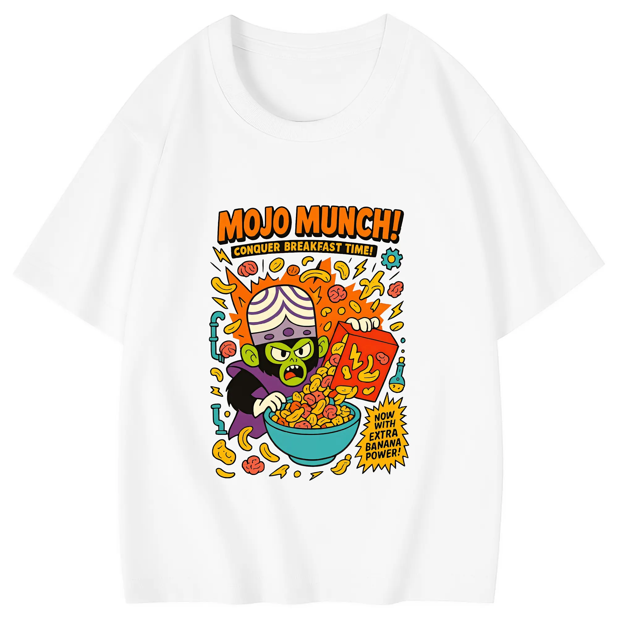 パワパフガールズ グッズ モジョ・ジョジョ - 綿100％ キッズTシャツ ・ フロントプリント ・ 快適 通気性 ・ スポーツ カジュアル 散歩用