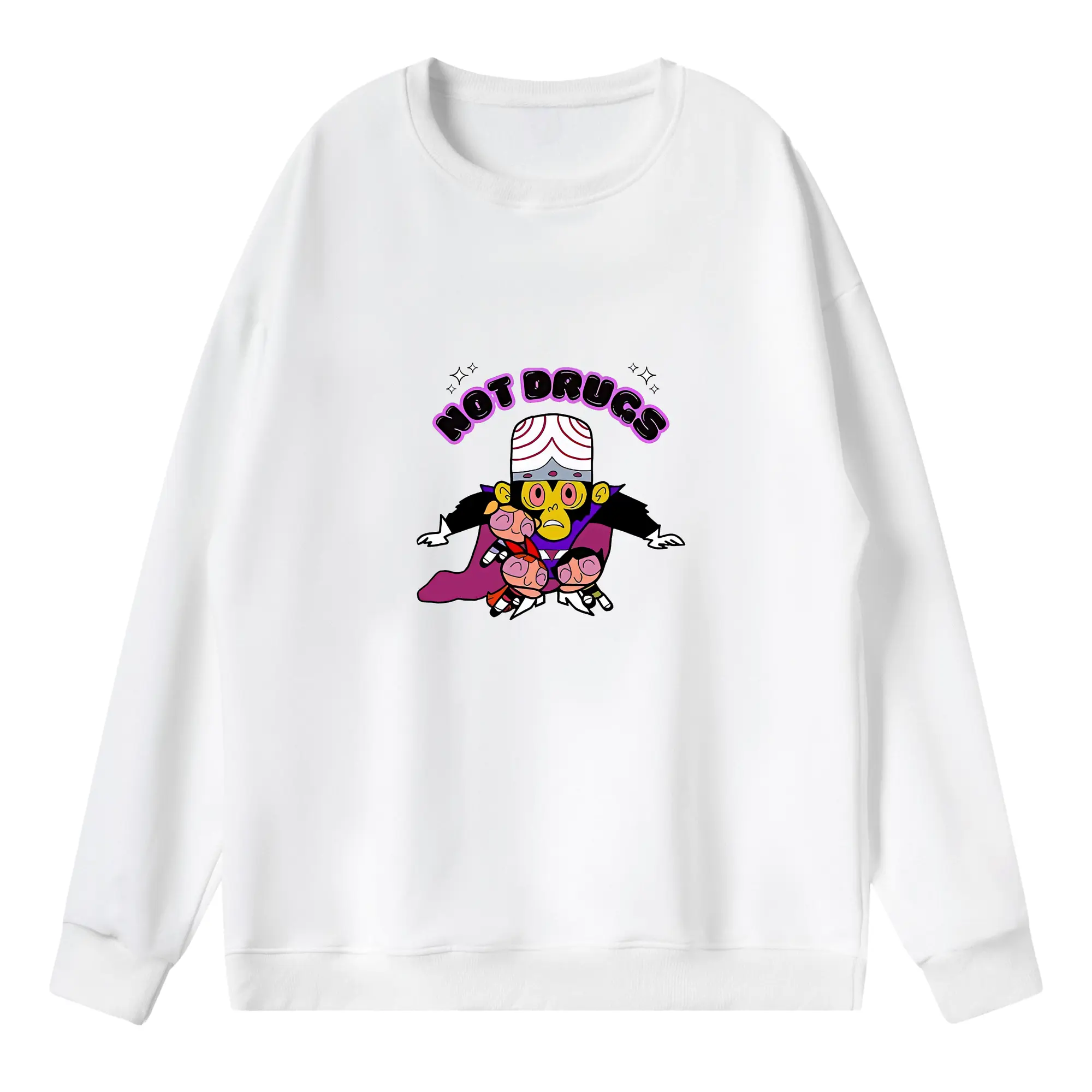 パワパフガールズ グッズ モジョ・ジョジョ - 薄手 クルーネック スウェット 裏毛260g · ポリエステル 春秋向け カジュアル 男女兼用 · トレーナー デイリー スポーツ 散歩に最適