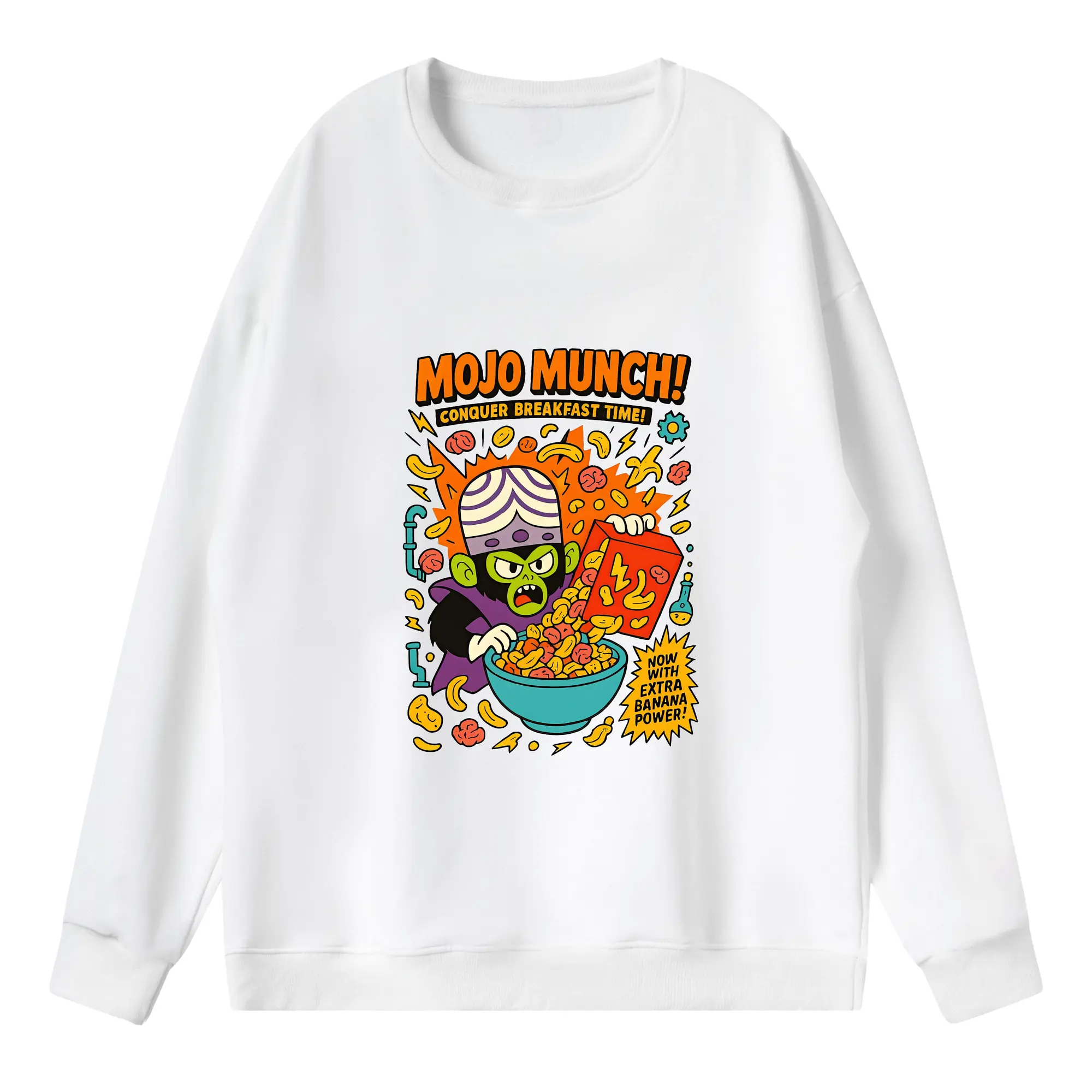 パワパフガールズ グッズ モジョ・ジョジョ - 薄手 クルーネック スウェット 裏毛260g · ポリエステル 春秋向け カジュアル 男女兼用 · トレーナー デイリー スポーツ 散歩に最適