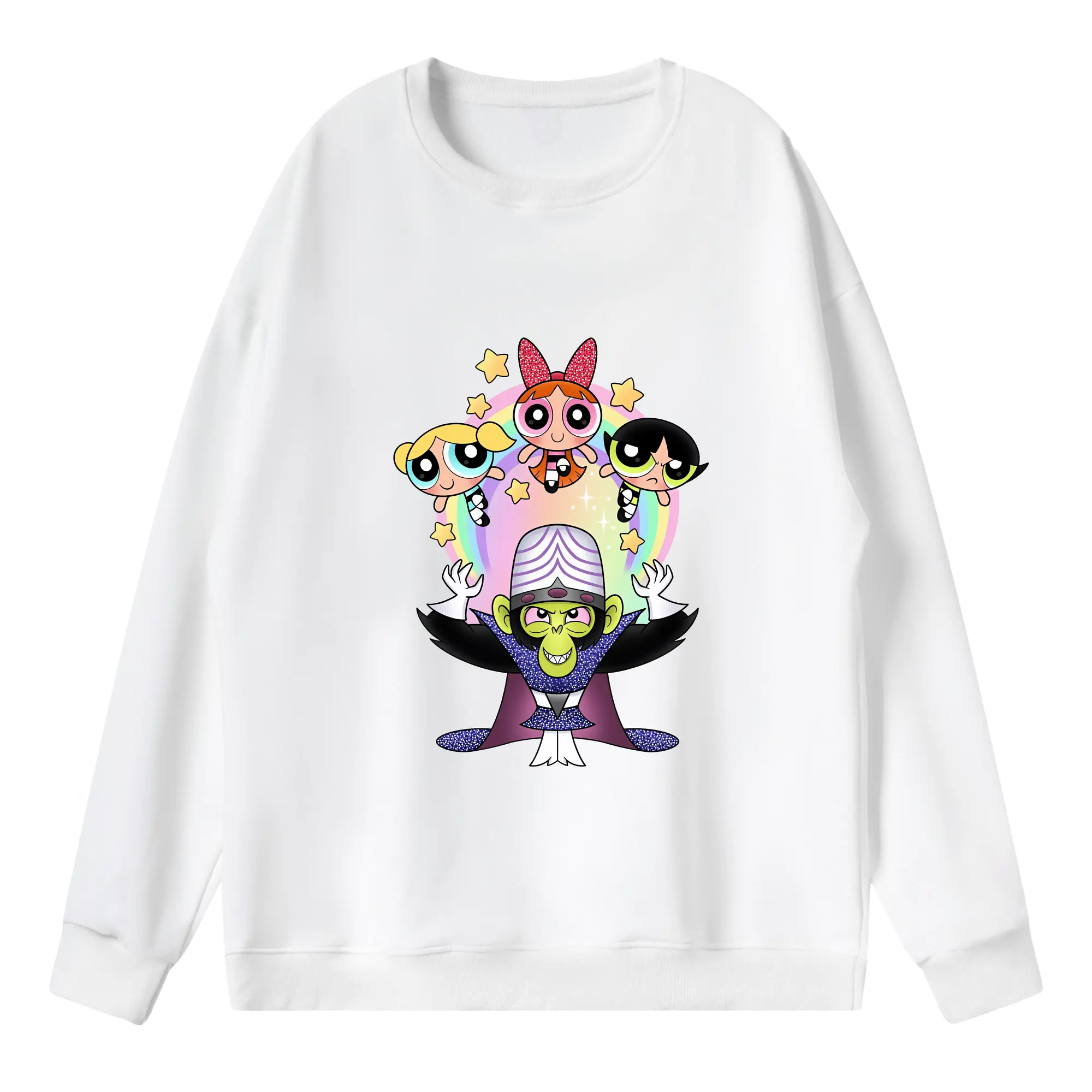 パワパフガールズ グッズ モジョ・ジョジョ - 薄手 クルーネック スウェット 裏毛260g · ポリエステル 春秋向け カジュアル 男女兼用 · トレーナー デイリー スポーツ 散歩に最適