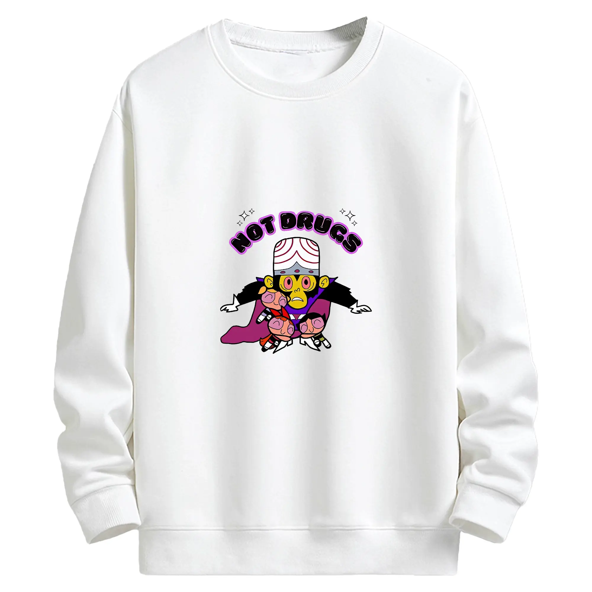 パワパフガールズ グッズ モジョ・ジョジョ - キッズ クルーネックスウェットシャツ ・ フロントプリント ・ 綿80％ ポリエステル20％ ・ 快適 通学 スポーツ 日常使い お散歩用