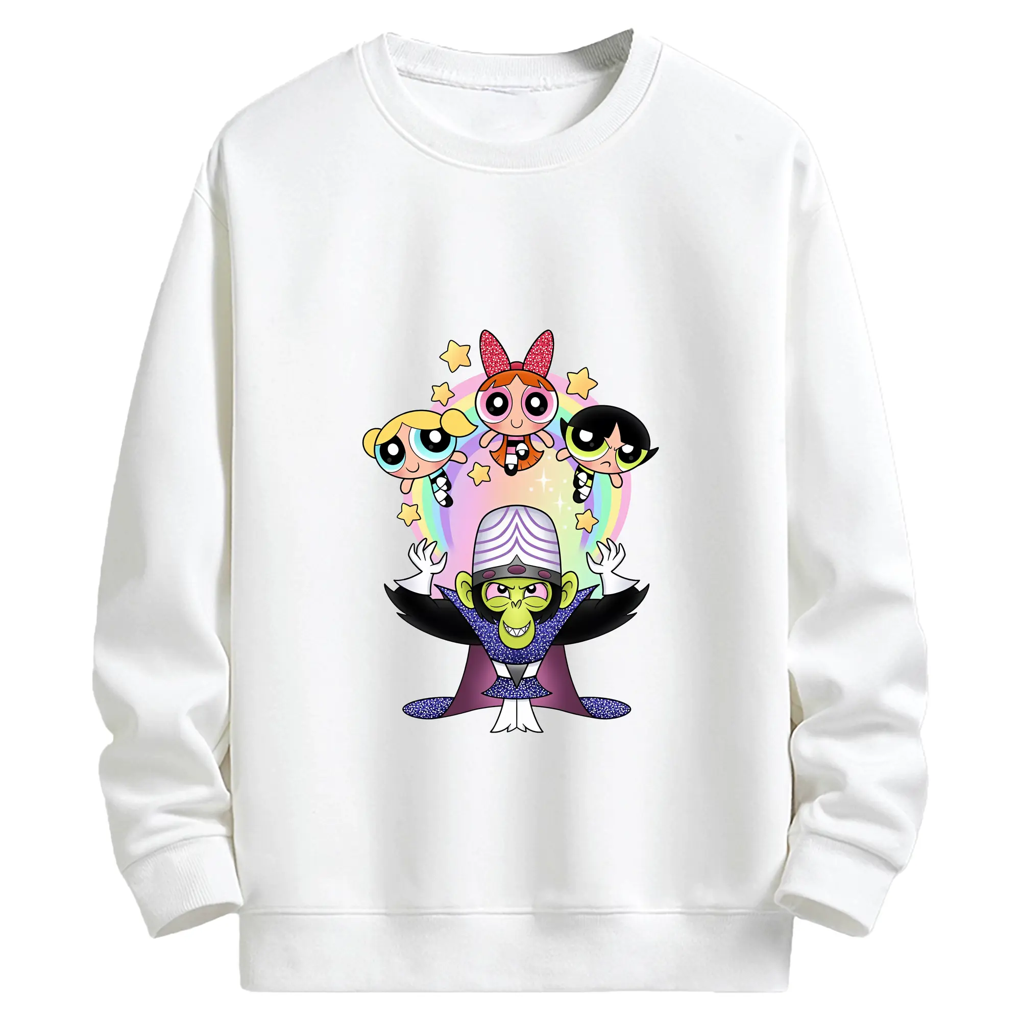 パワパフガールズ グッズ モジョ・ジョジョ - キッズ クルーネックスウェットシャツ ・ フロントプリント ・ 綿80％ ポリエステル20％ ・ 快適 通学 スポーツ 日常使い お散歩用