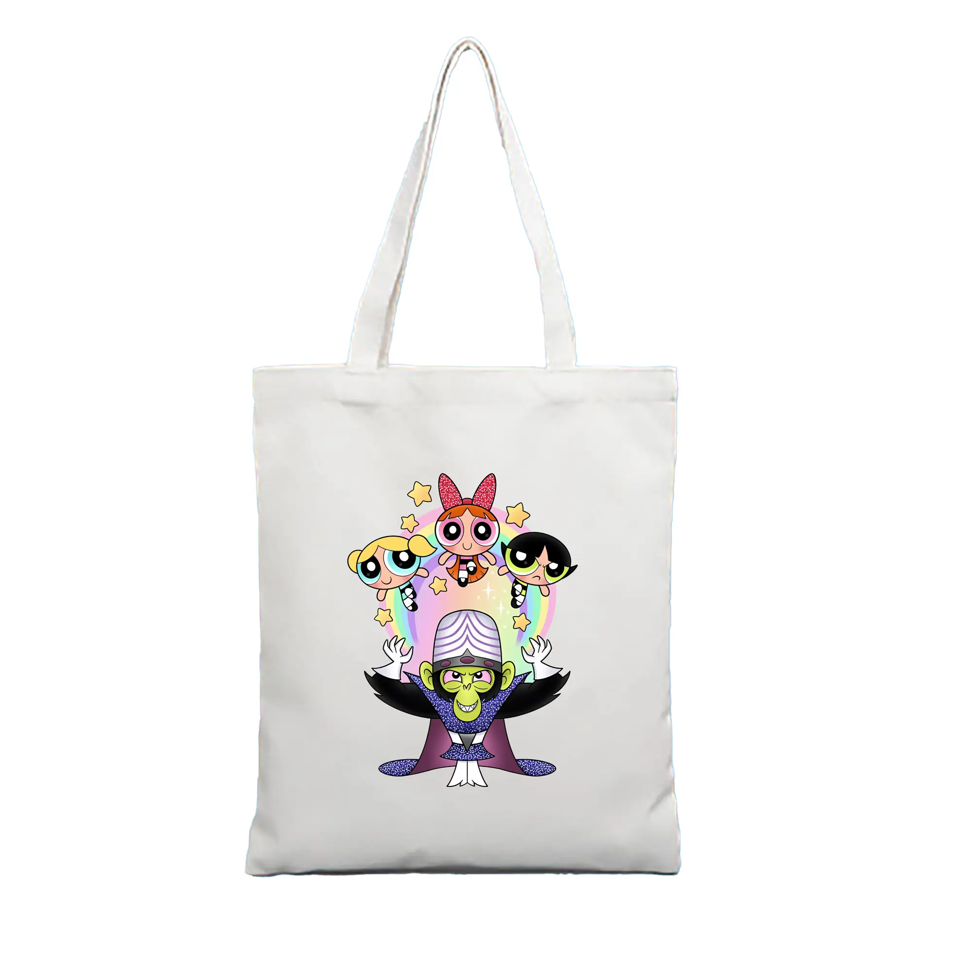 パワパフガールズ グッズ モジョ・ジョジョ - 縦型キャンバス手提げバッグ（トートバッグ） ・ キャンバス素材 ・ ショッピング用 ・ 軽量 丈夫 お手入れ簡単