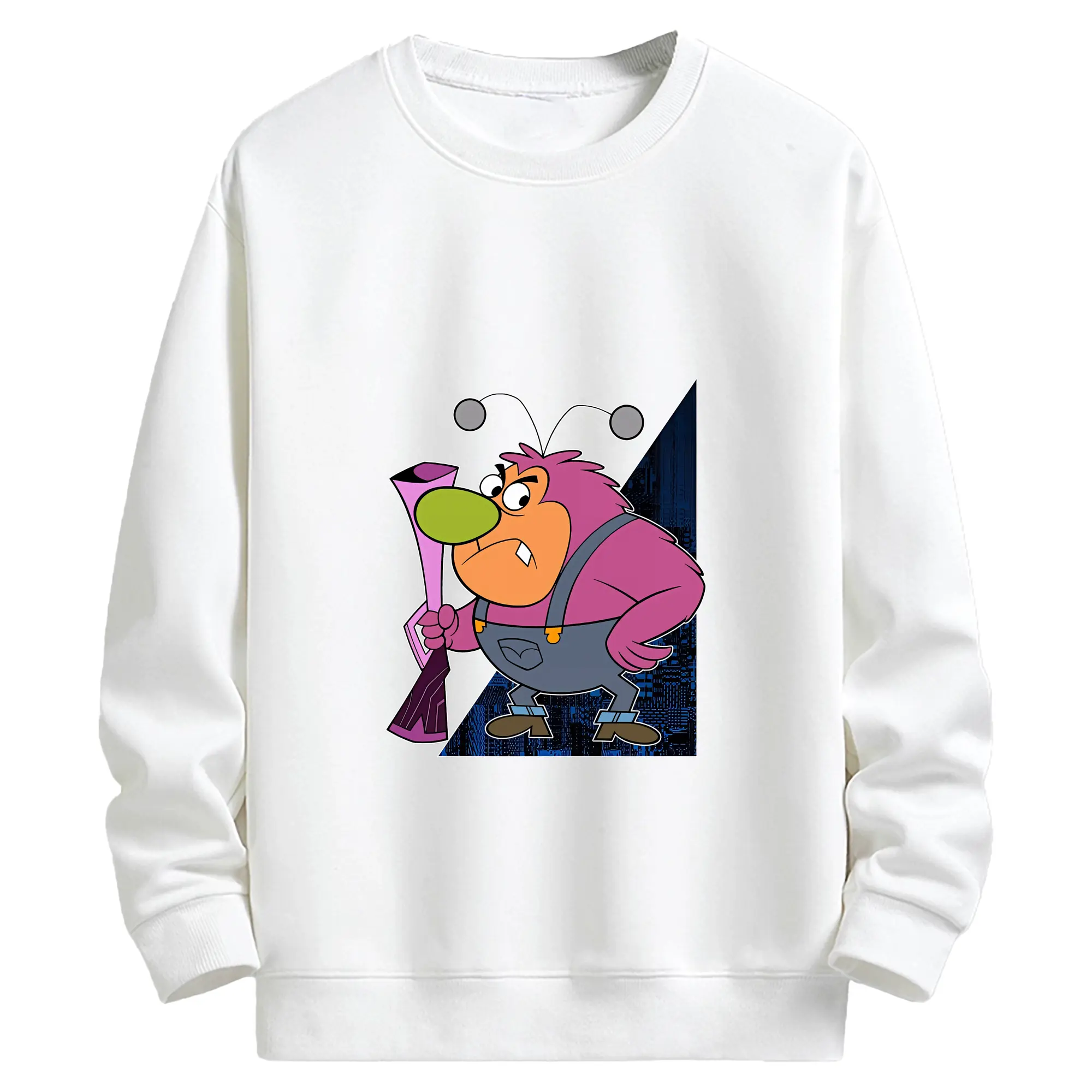 パワパフガールズ グッズ ファジー・ラムキンス - キッズ クルーネックスウェットシャツ ・ フロントプリント ・ 綿80％ ポリエステル20％ ・ 快適 通学 スポーツ 日常使い お散歩用